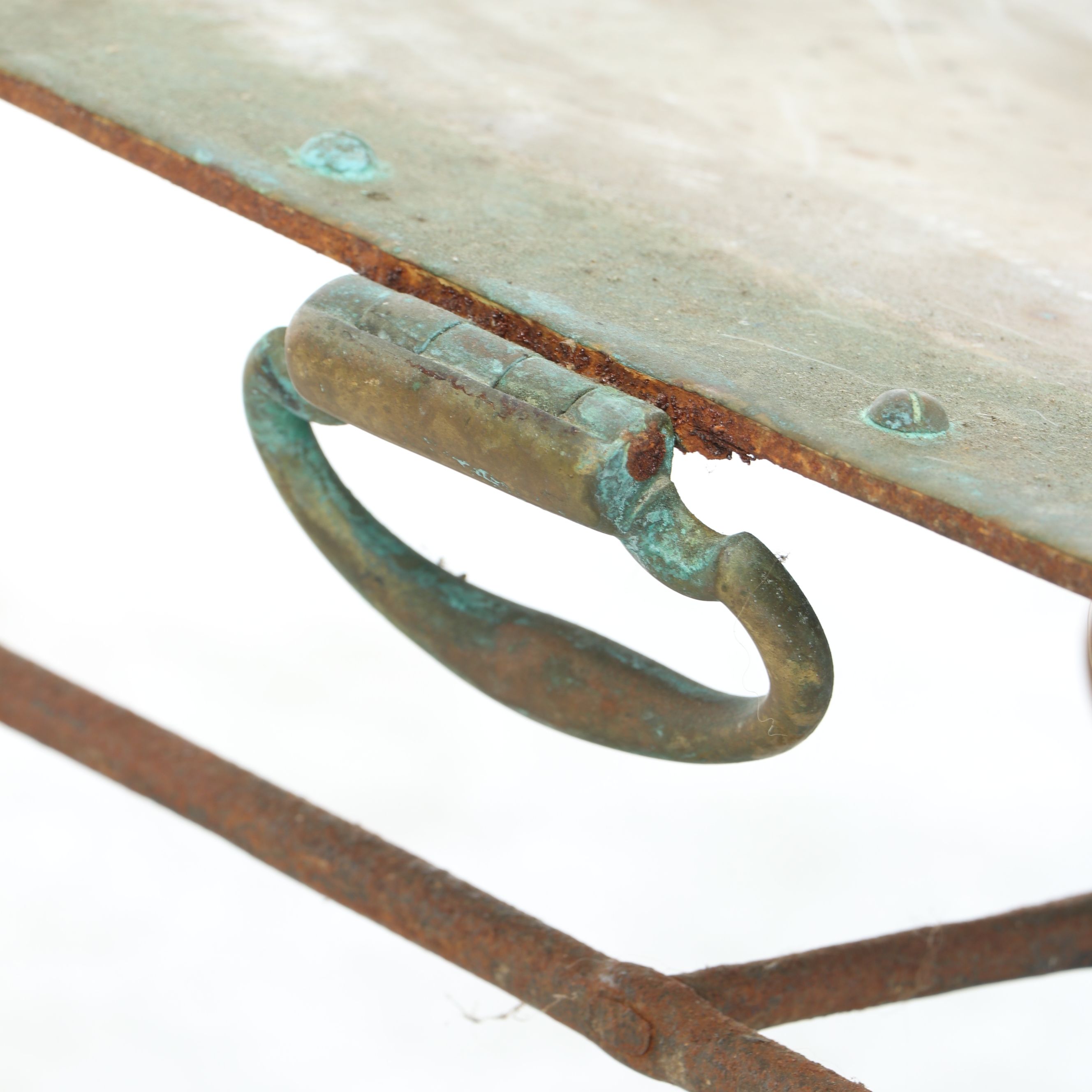 Low Brass-Top Garden Table