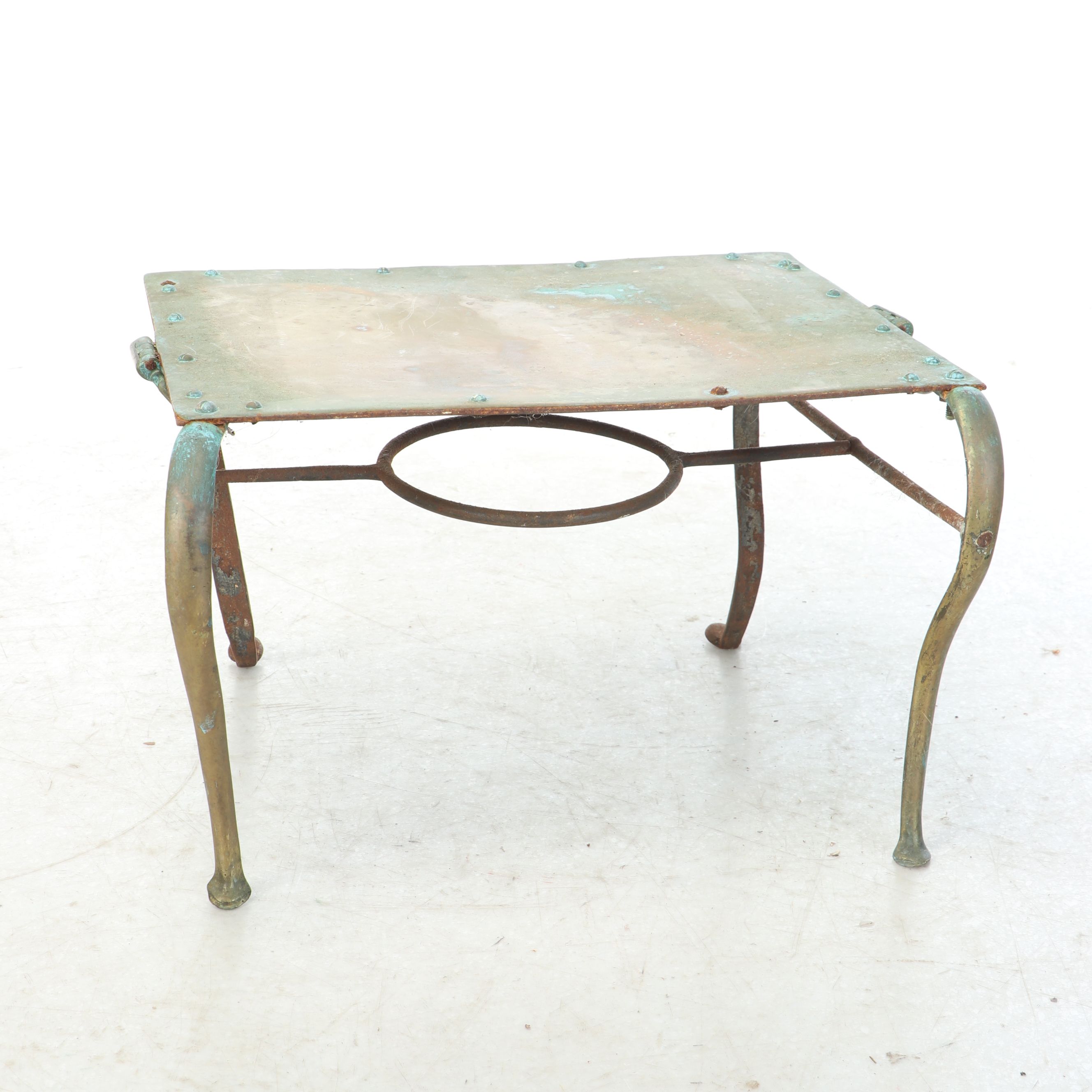 Low Brass-Top Garden Table