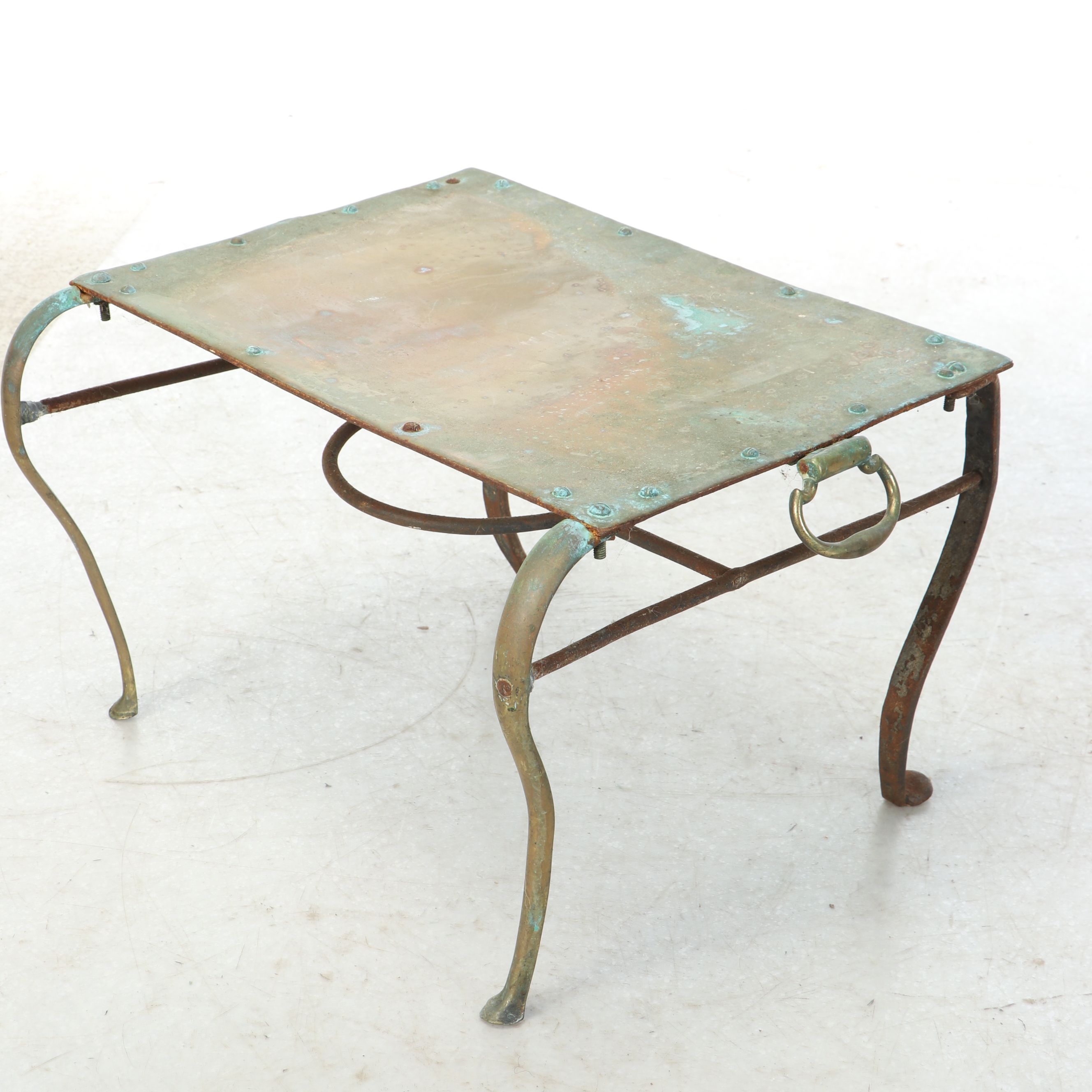 Low Brass-Top Garden Table