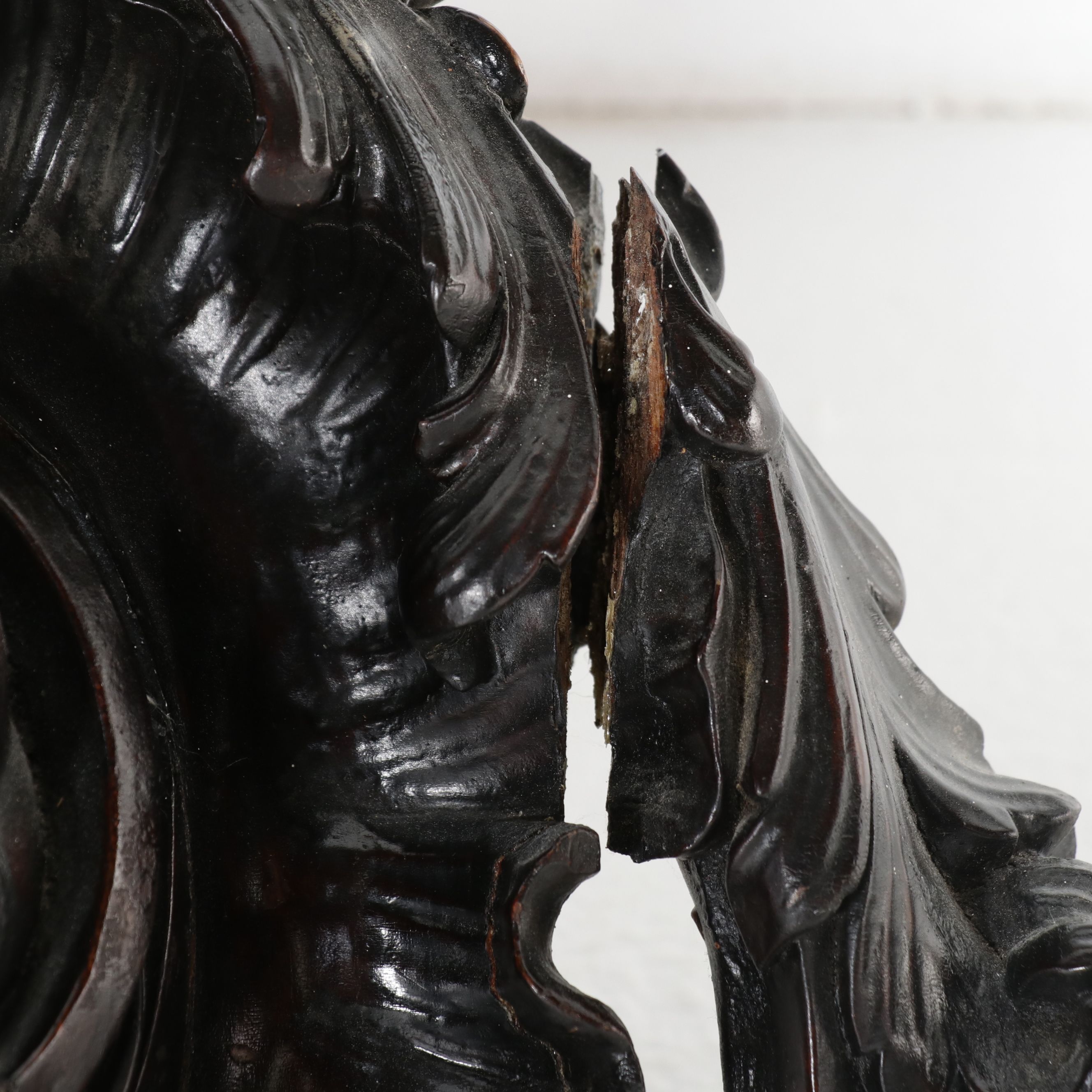 Rococo Revival Style Carved Walnut Marble Top Console Table