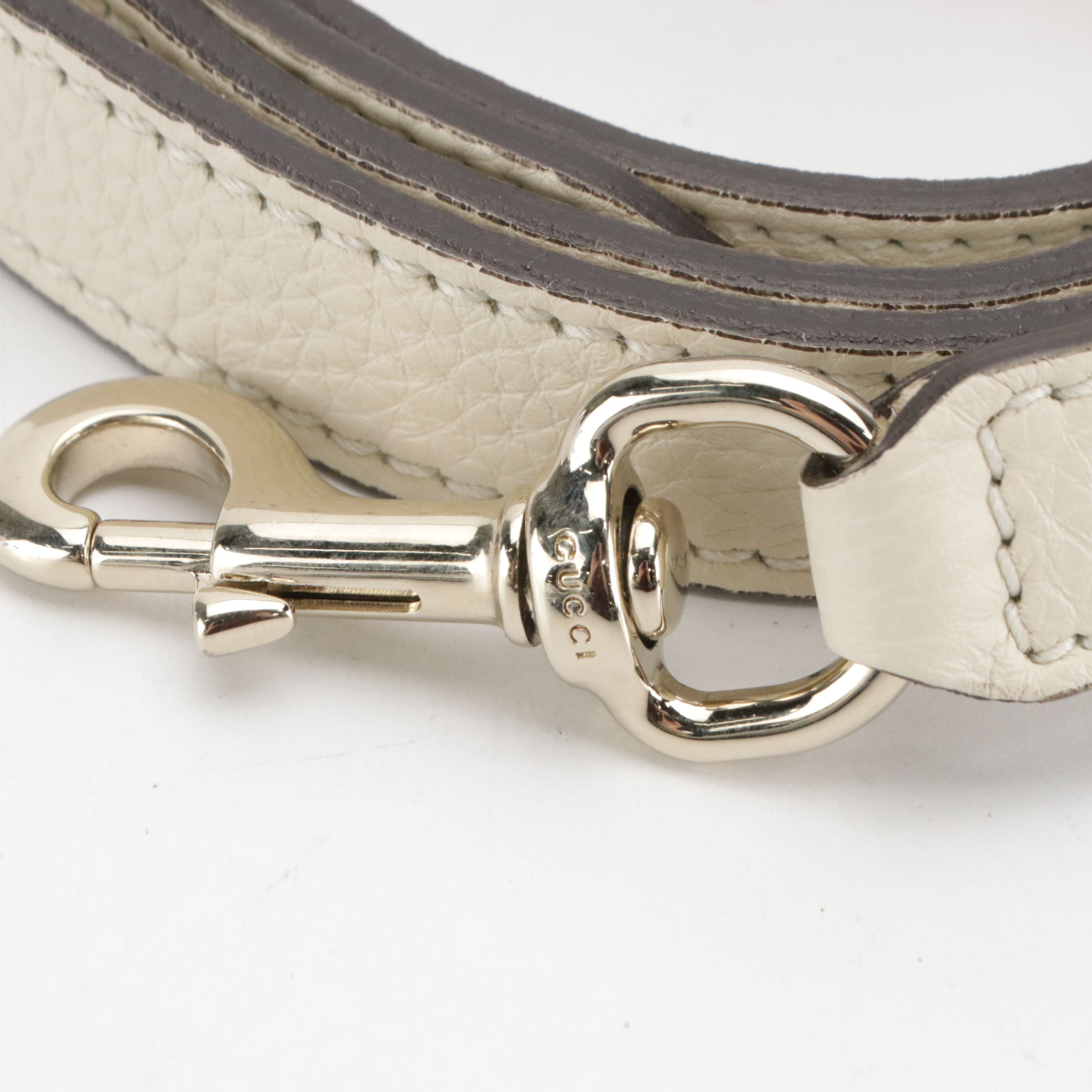 Gucci Ivory Grained Leather Adjustable Strap