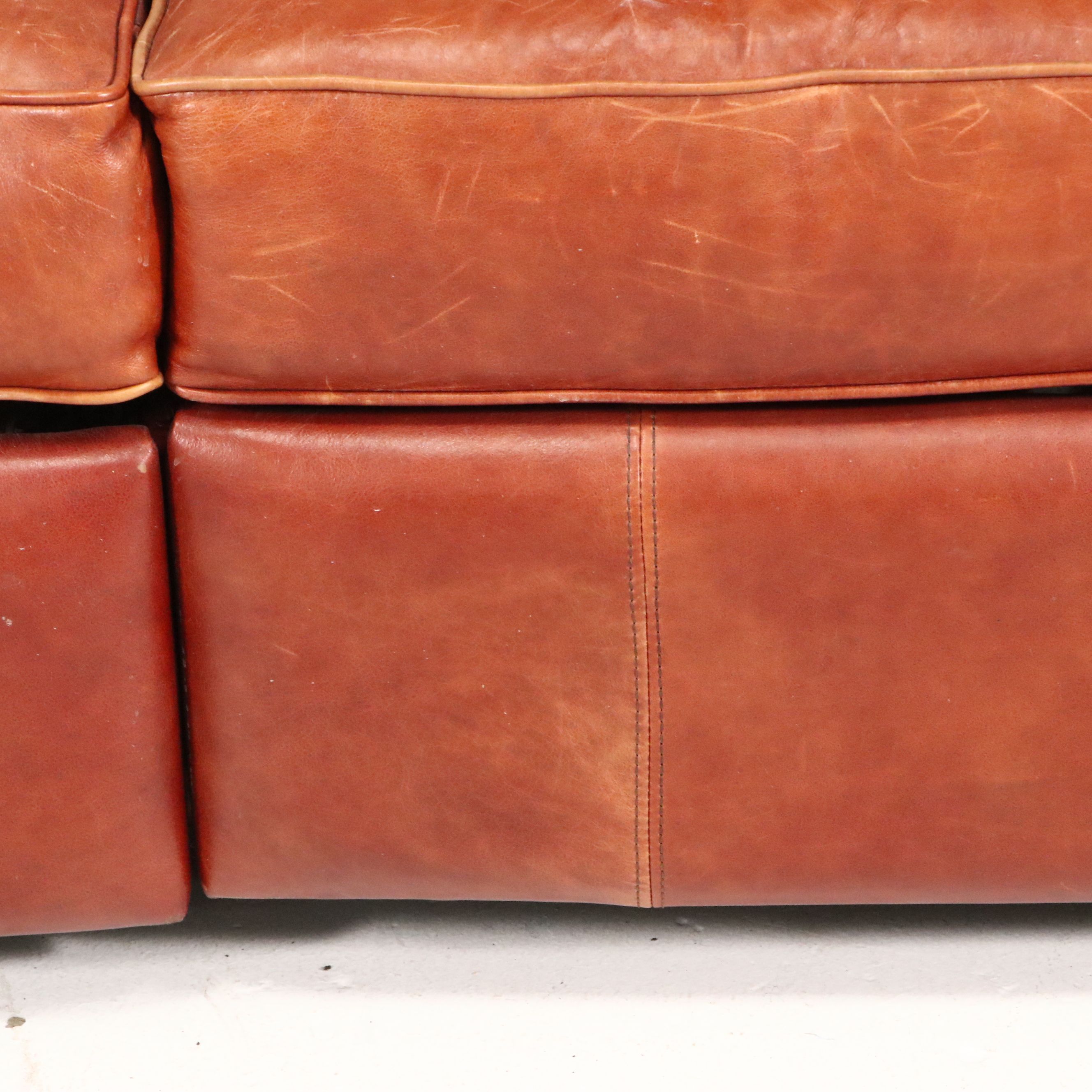 Contemporary Dual Reclining Leather Loveseat, 21st Century