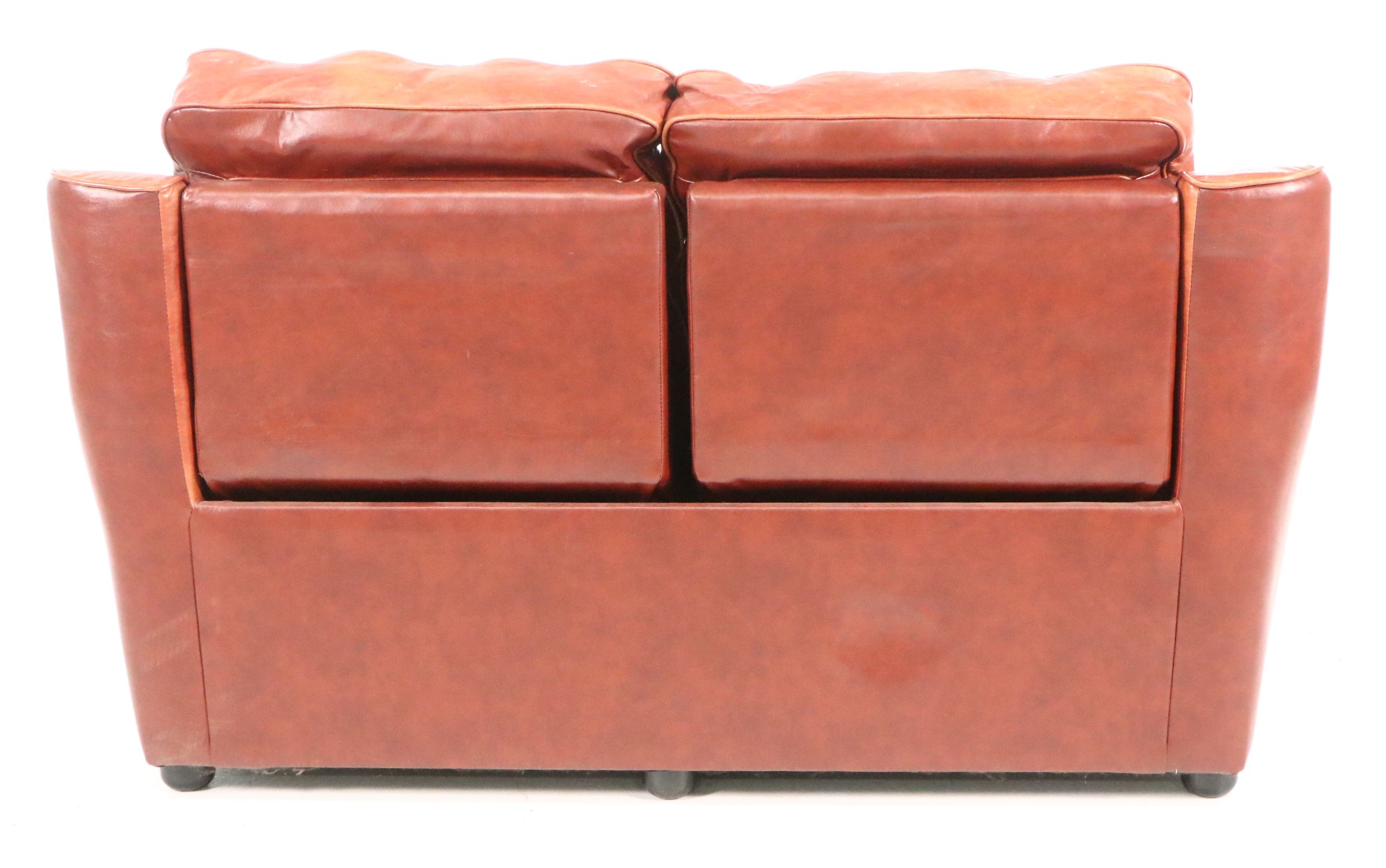 Contemporary Dual Reclining Leather Loveseat, 21st Century
