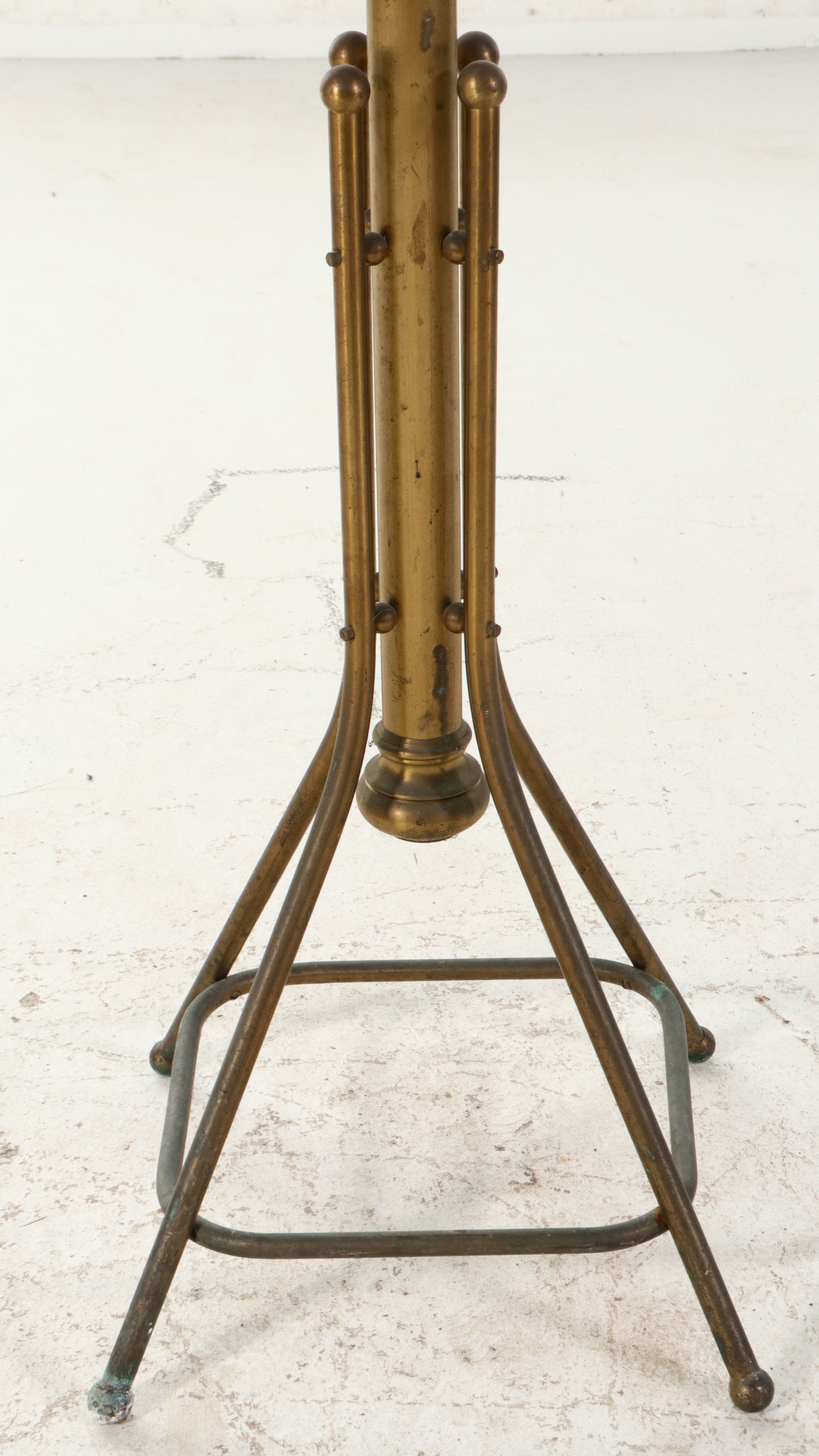 Victorian Style Polished Brass Tubular Hall Tree, 20th Century