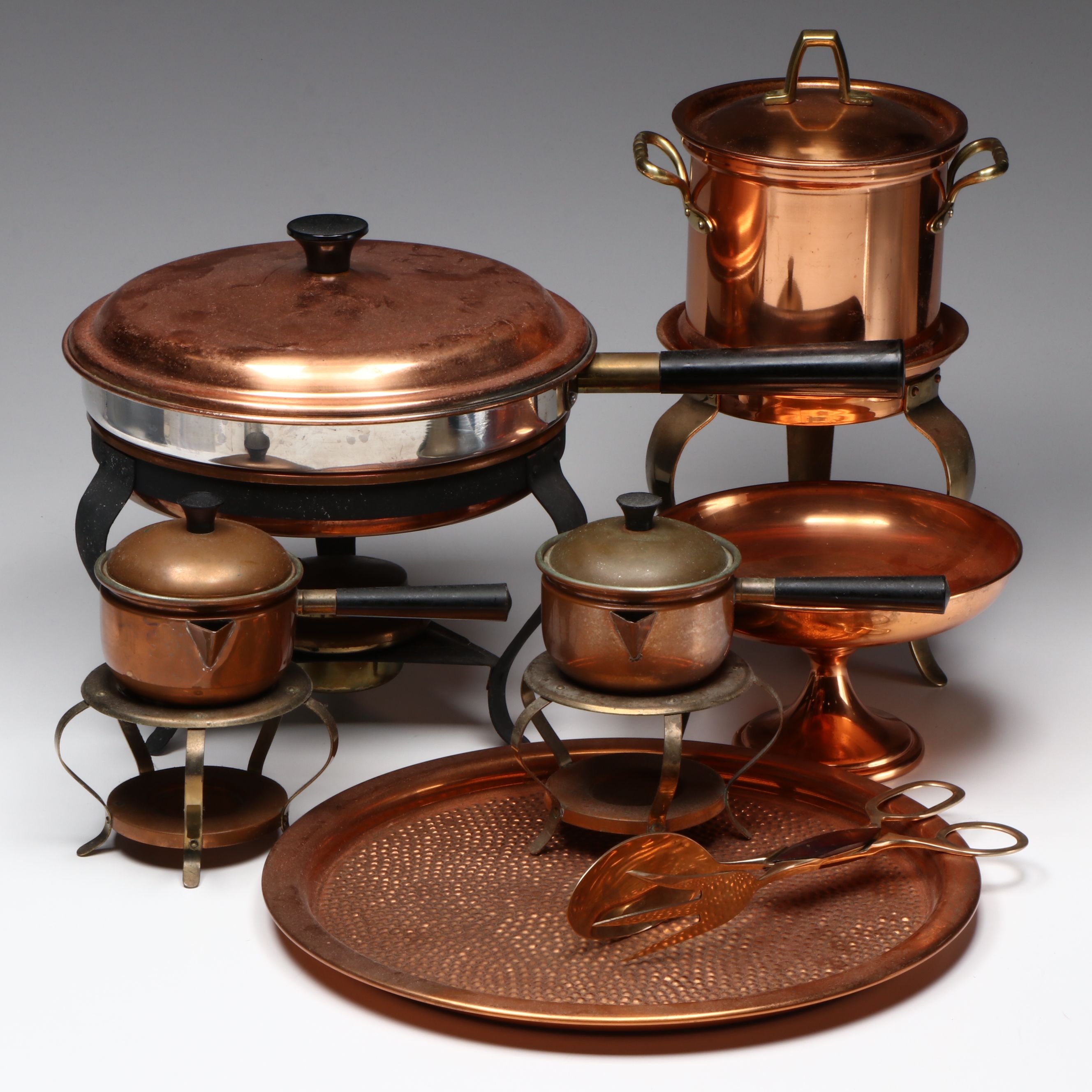 Tagus and Other Vintage Copper Fondue Pots and Serveware