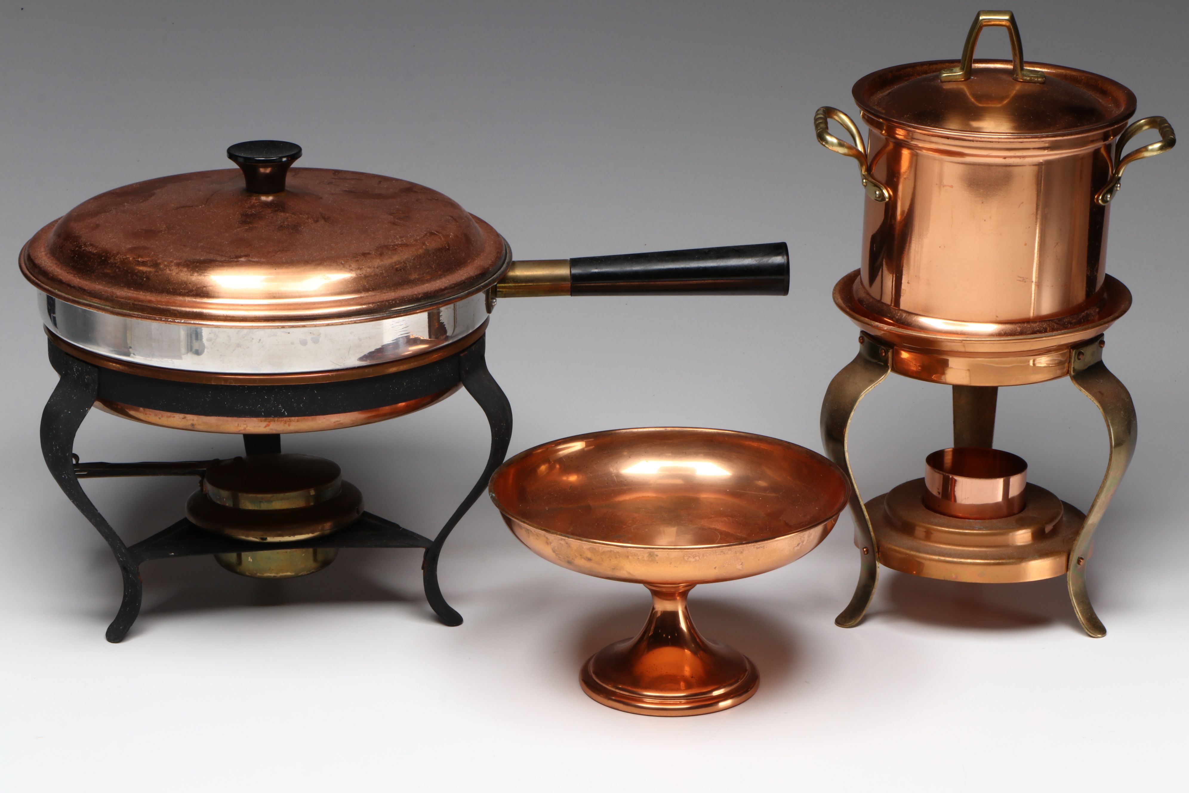 Tagus and Other Vintage Copper Fondue Pots and Serveware