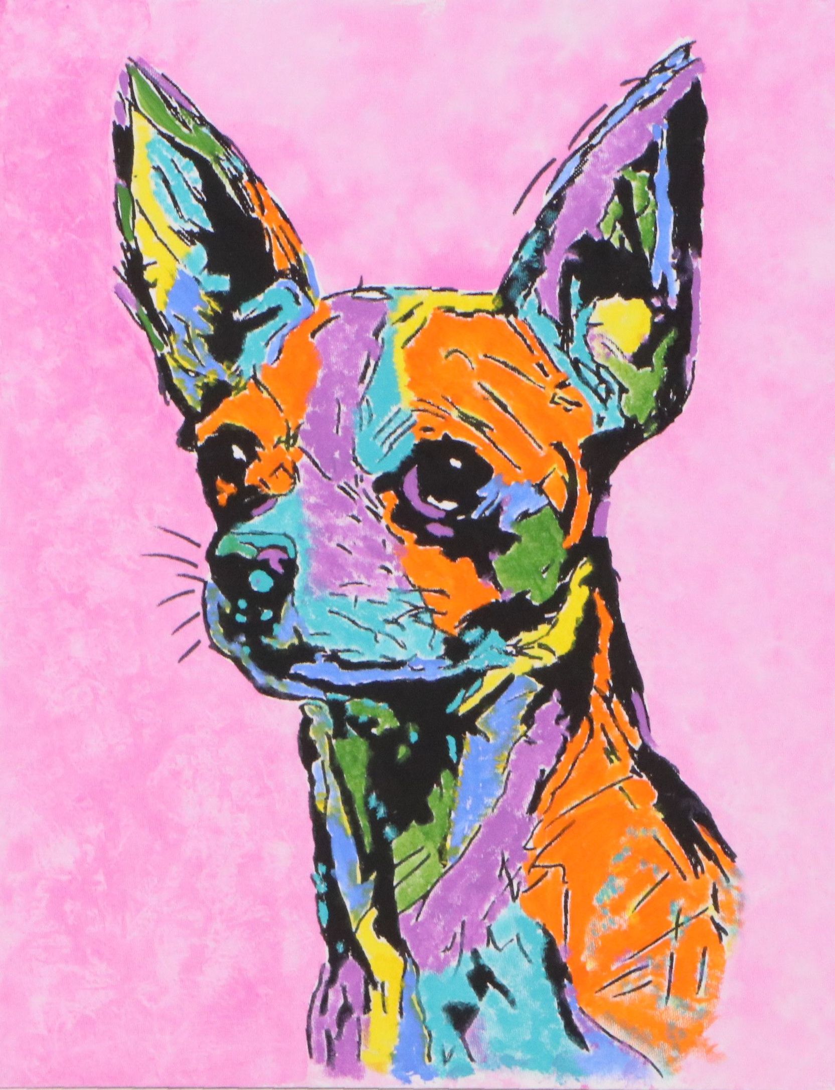 deSanto Chihuahua Portrait Acrylic Painting, 2026