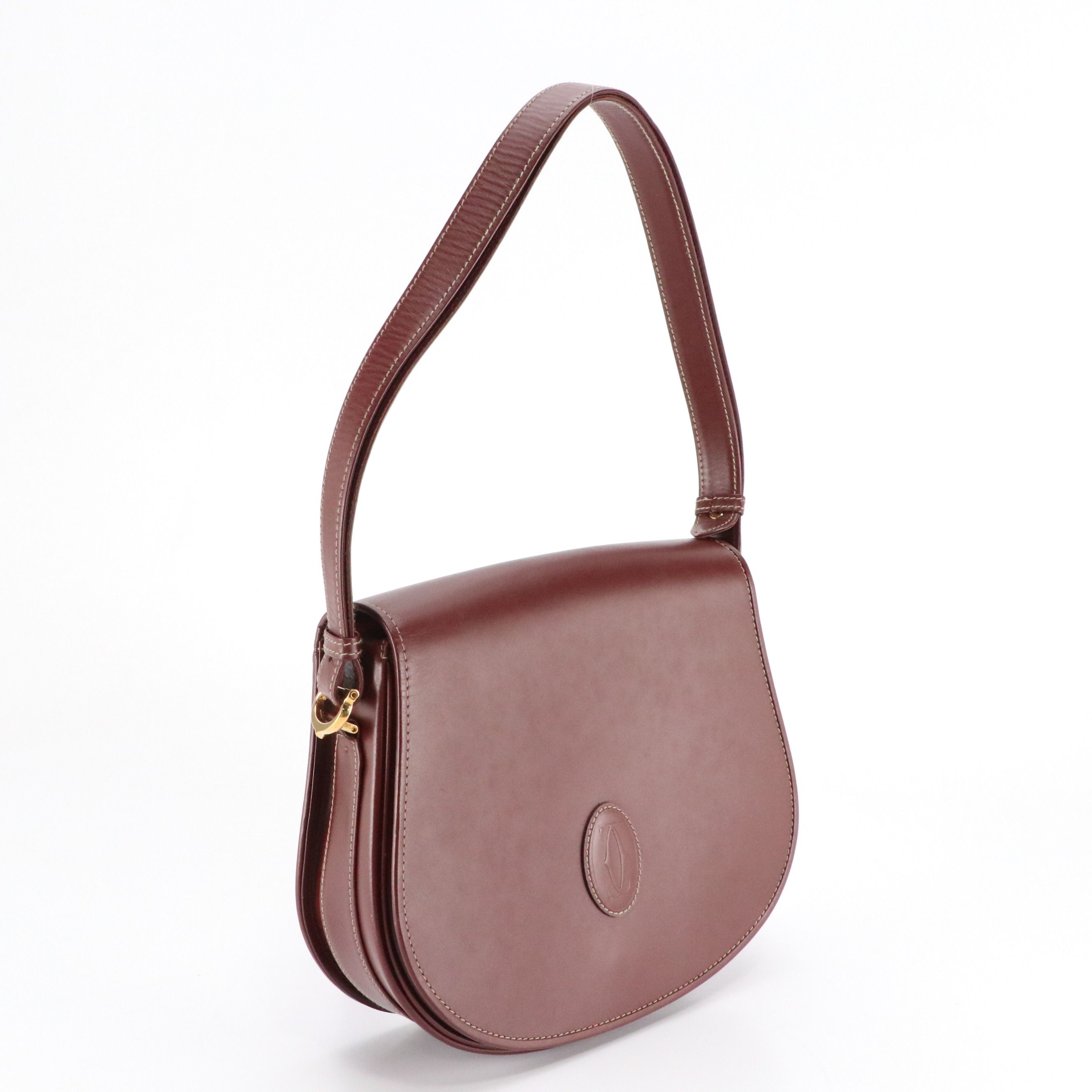Cartier Must de Cartier Shoulder Bag in Bordeaux Leather