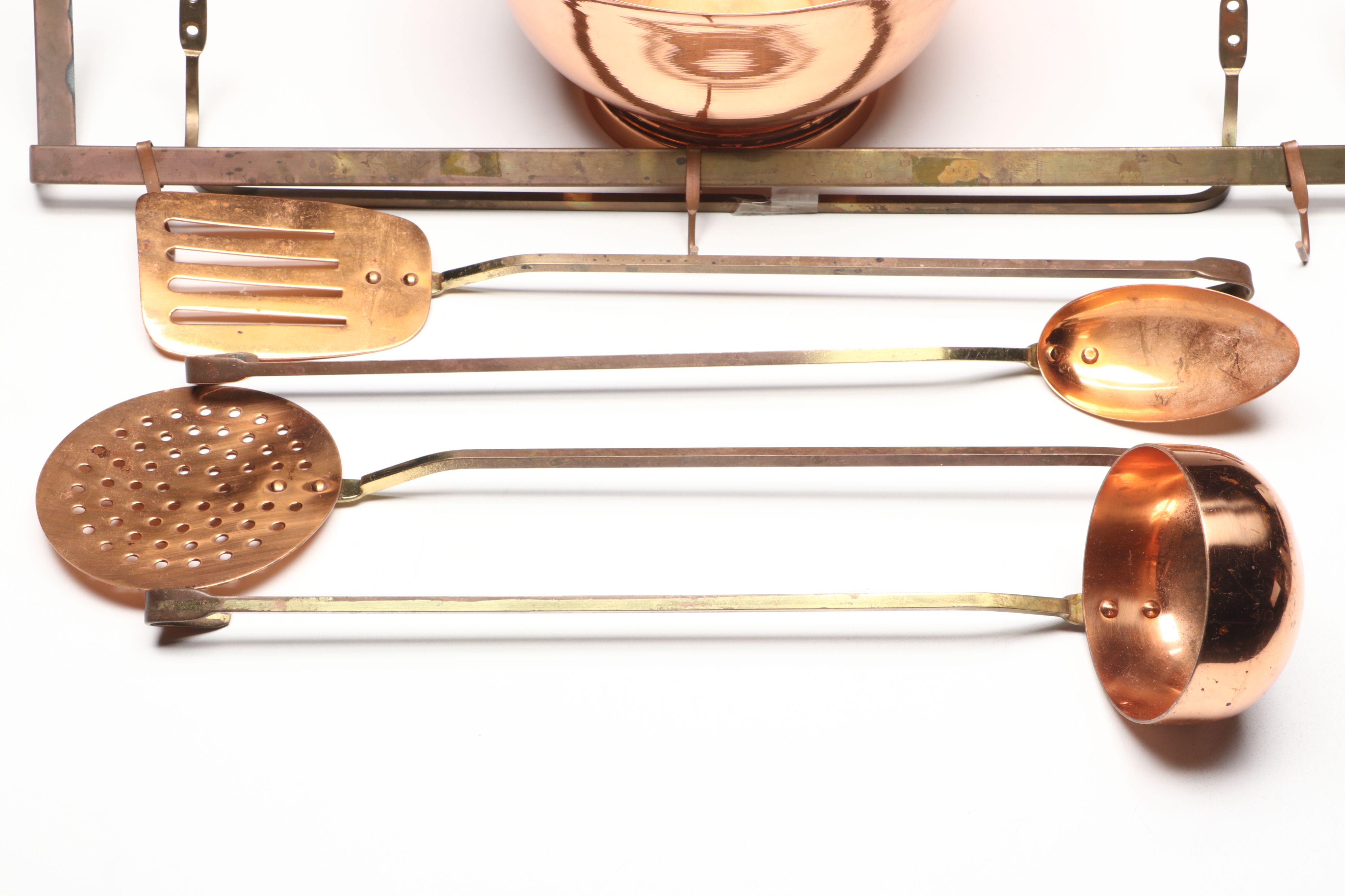 Pasta Canister, Utensils with Hanging Rack and More Copper Kitchenware