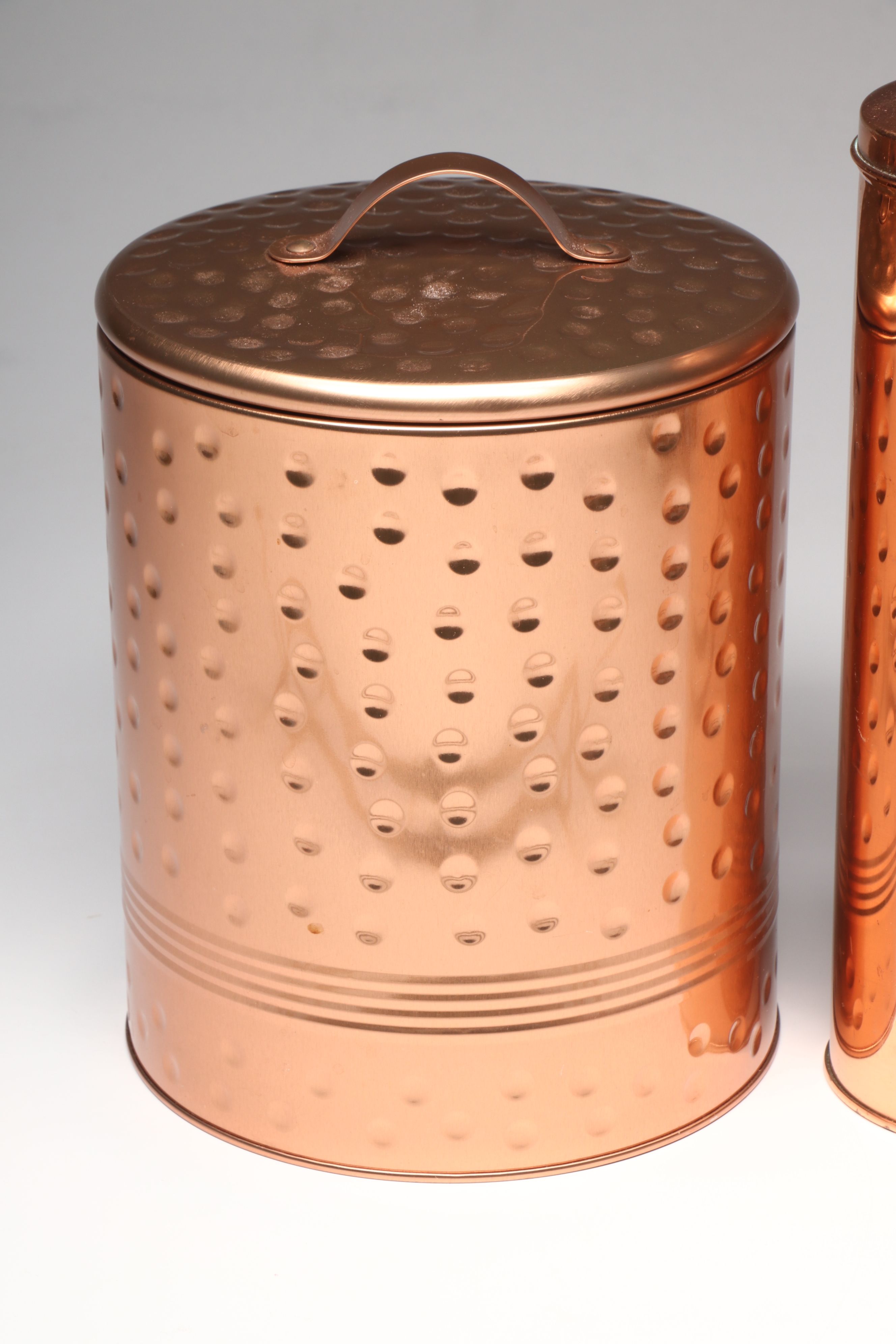 Pasta Canister, Utensils with Hanging Rack and More Copper Kitchenware