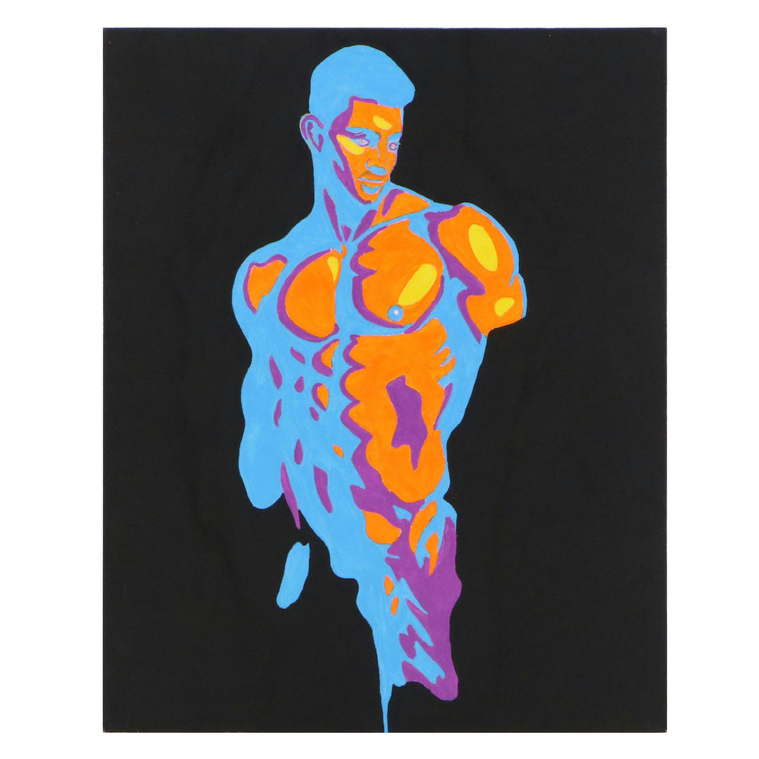 deSanto Male Nude Acrylic Painting, 2026