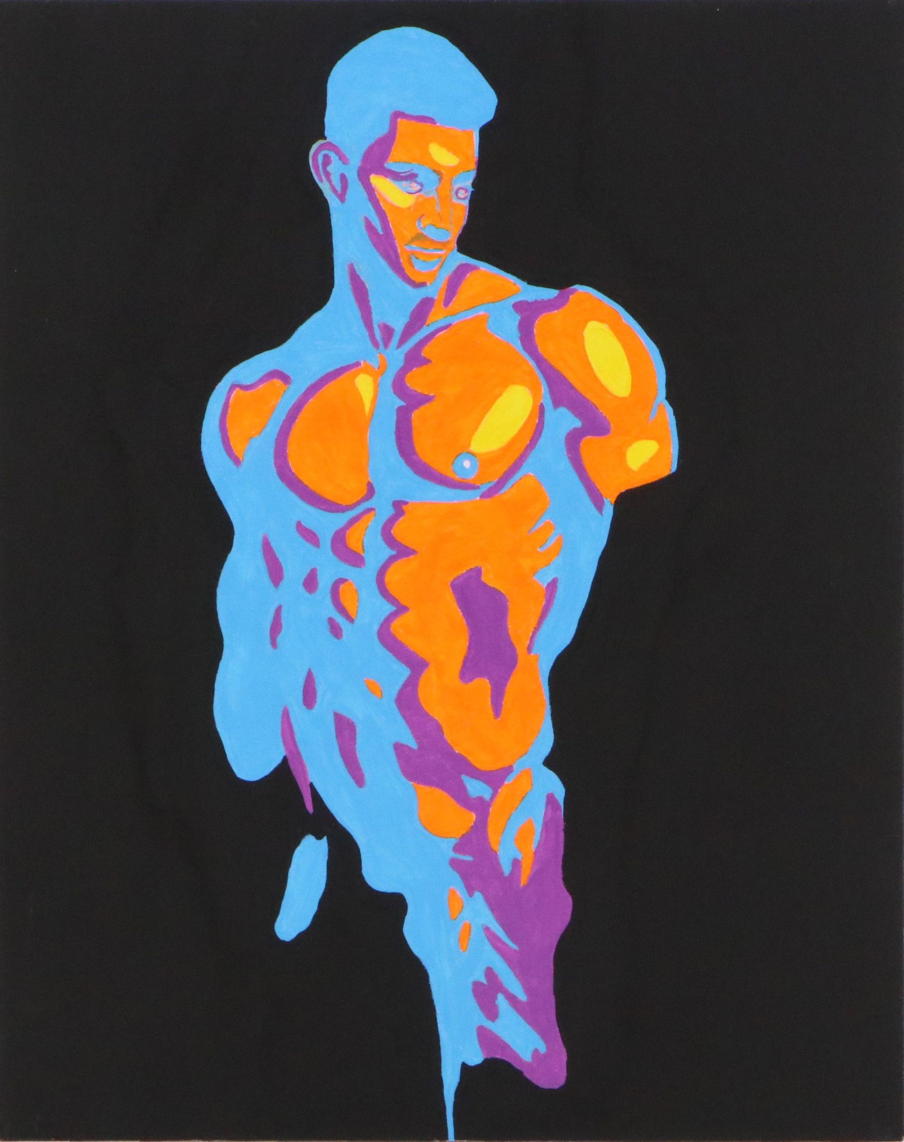 deSanto Male Nude Acrylic Painting, 2026