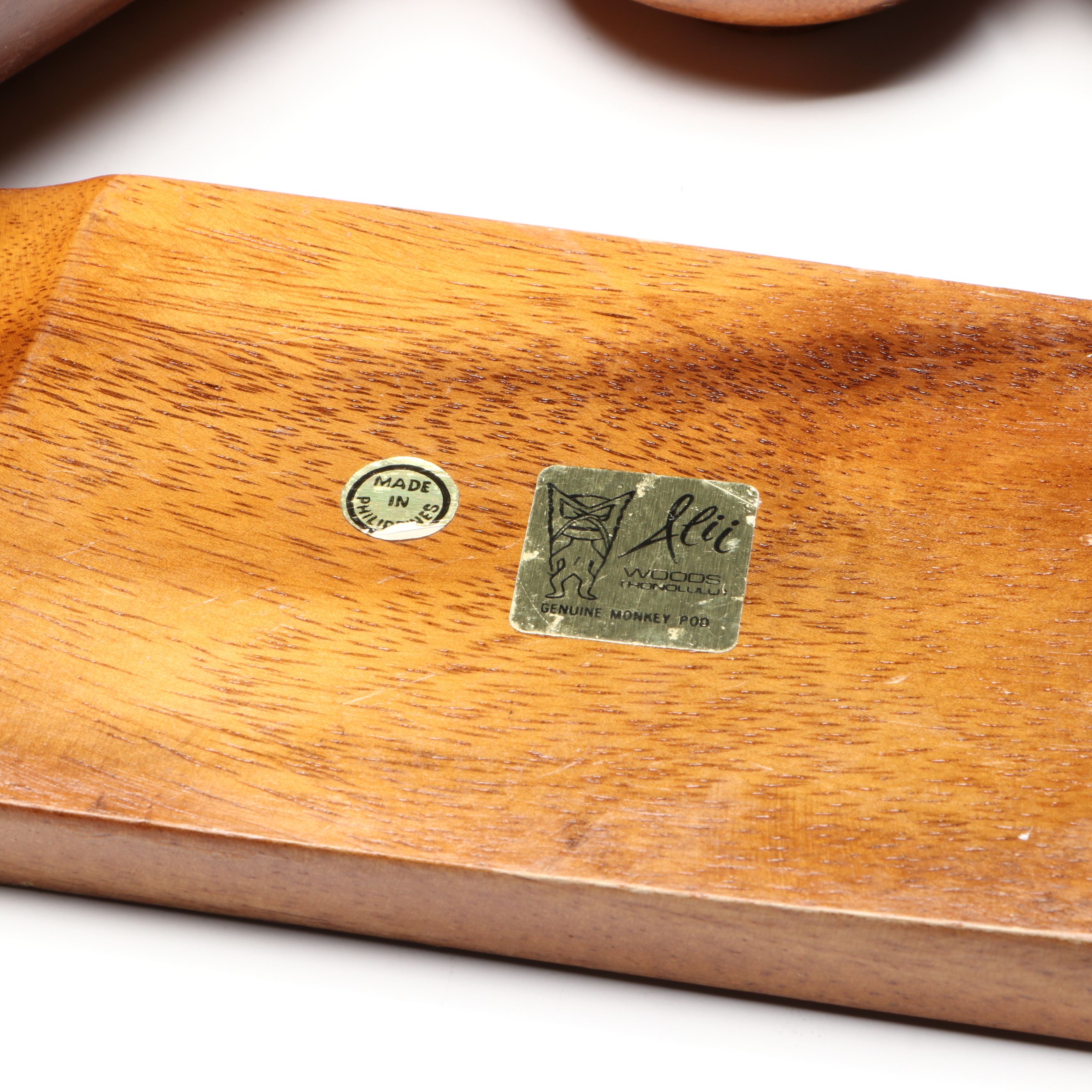 Mid Century Modern Style Wood Cutting Board and Trays with Other Tableware