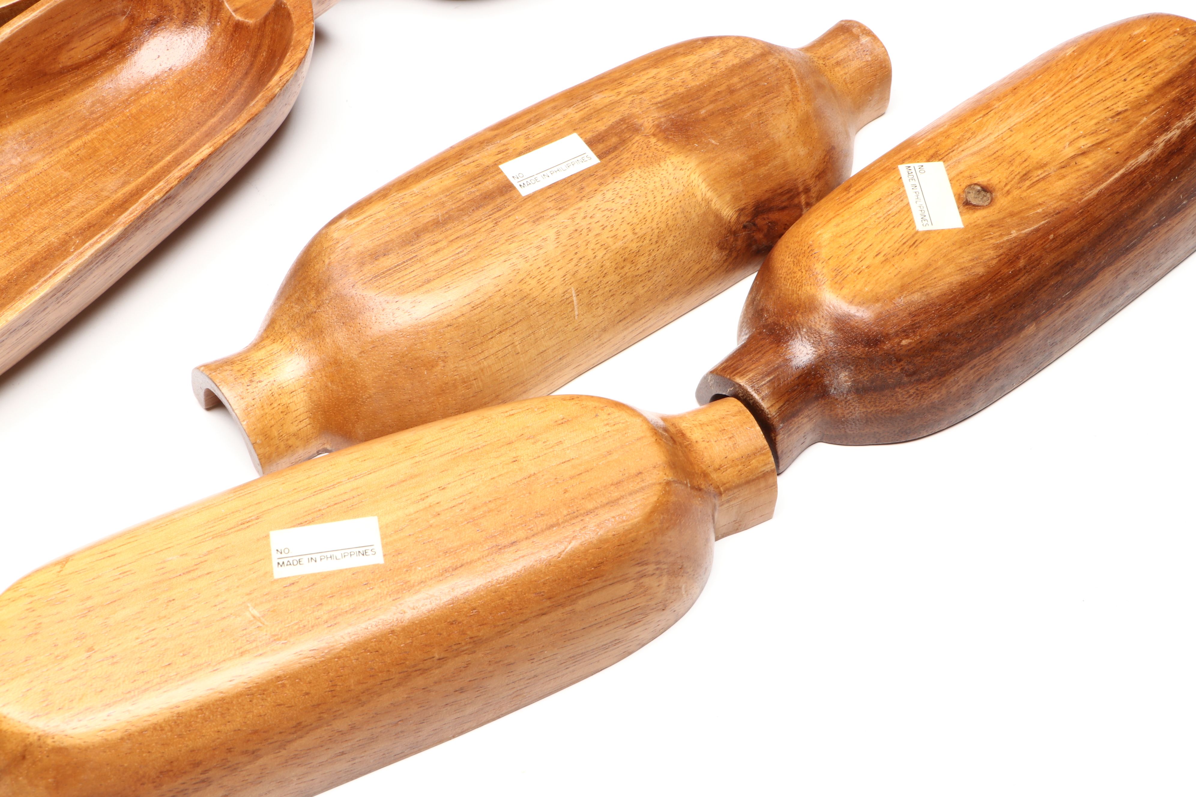 Mid Century Modern Style Wood Cutting Board and Trays with Other Tableware