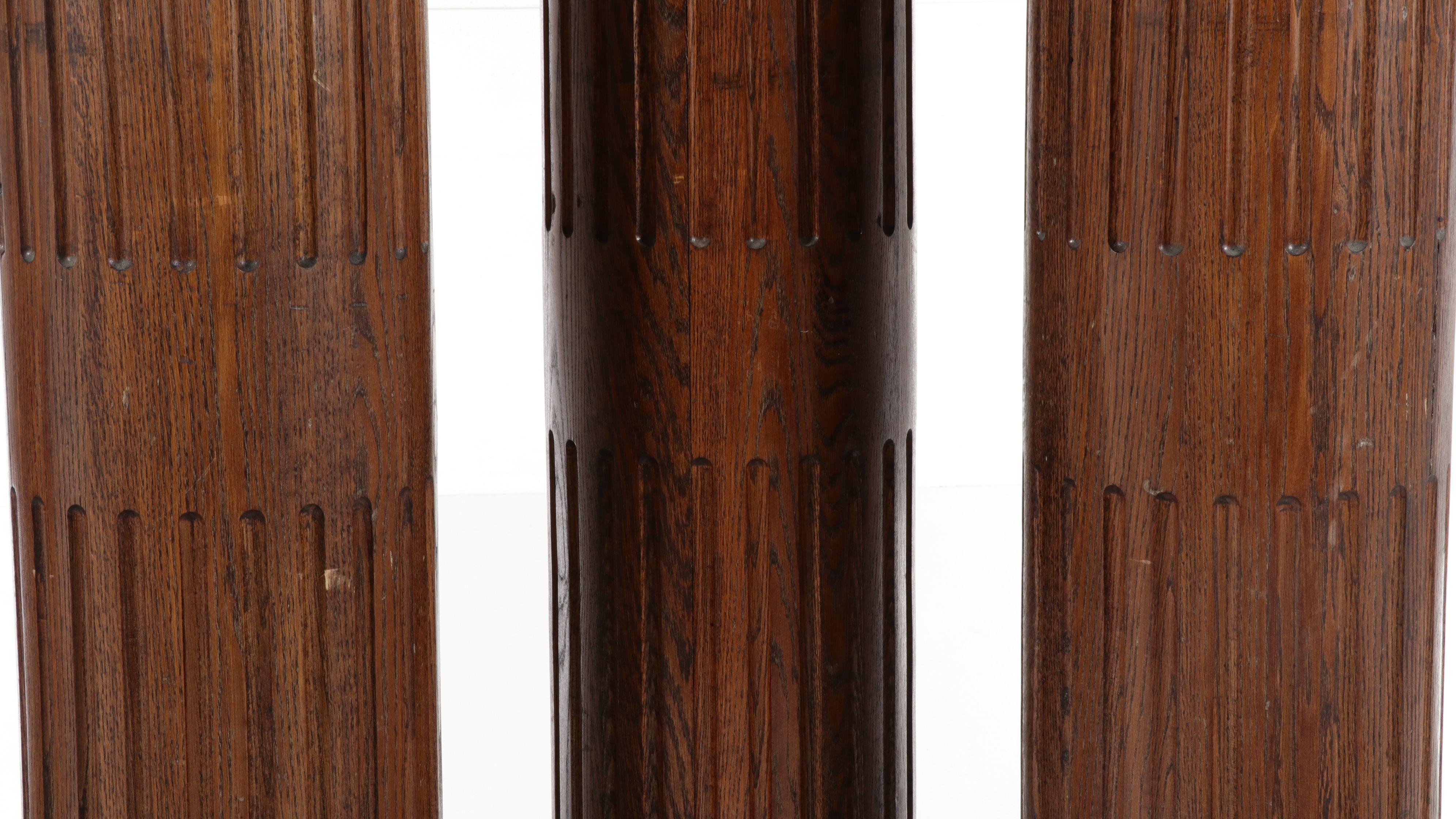 Set of Four Architectural Carved Oak Columns