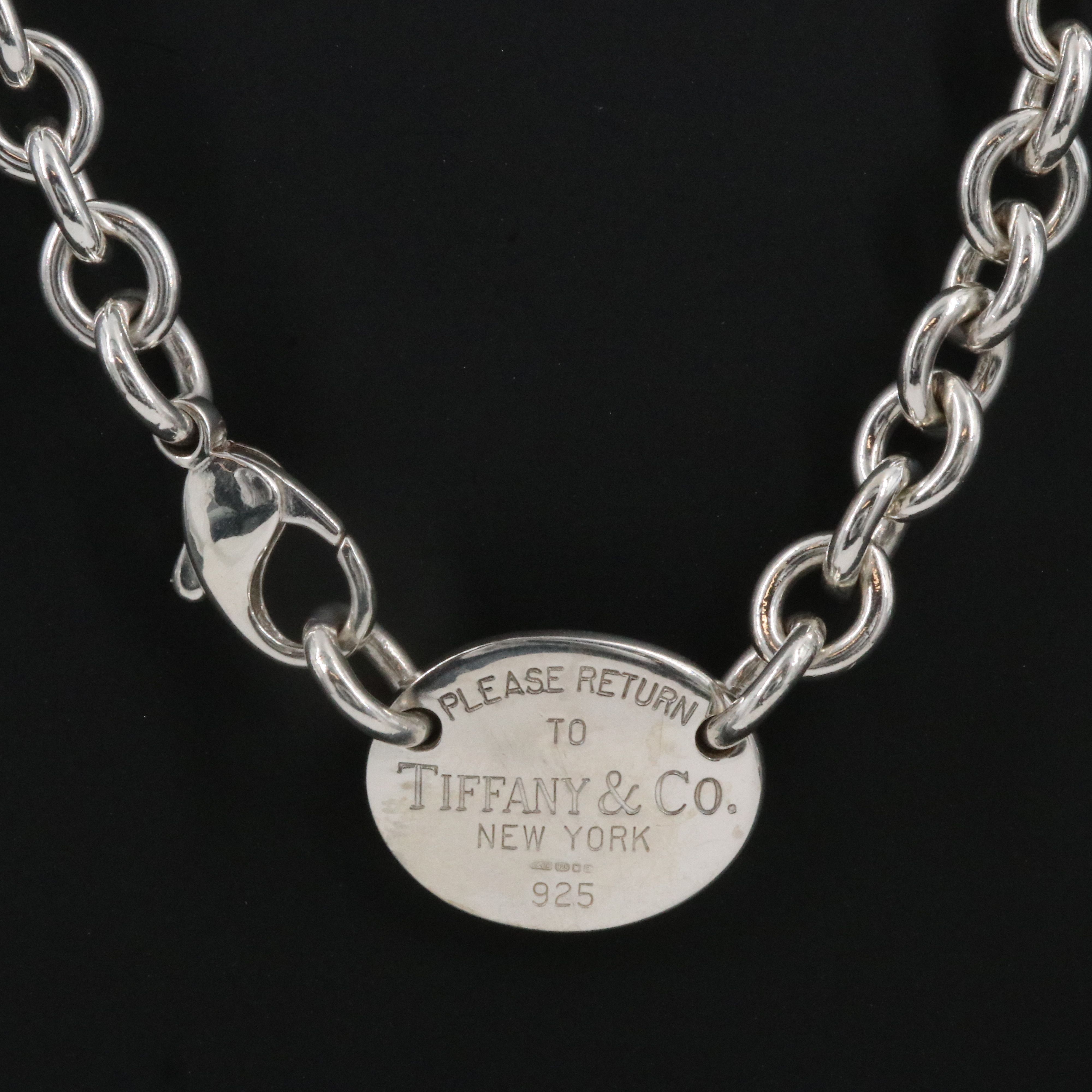 Tiffany & Co. Return to Tiffany Sterling Oval Tag Necklace