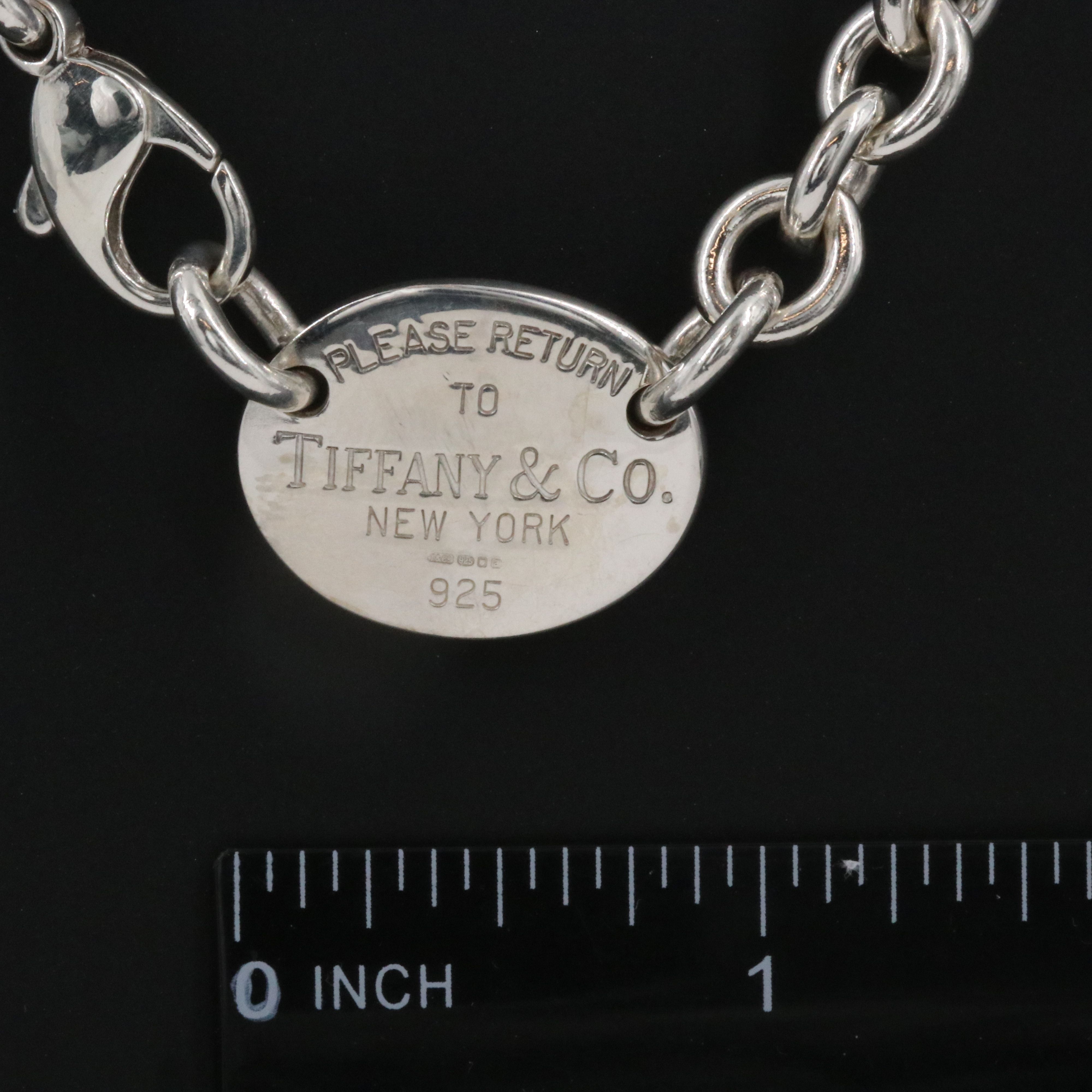 Tiffany & Co. Return to Tiffany Sterling Oval Tag Necklace