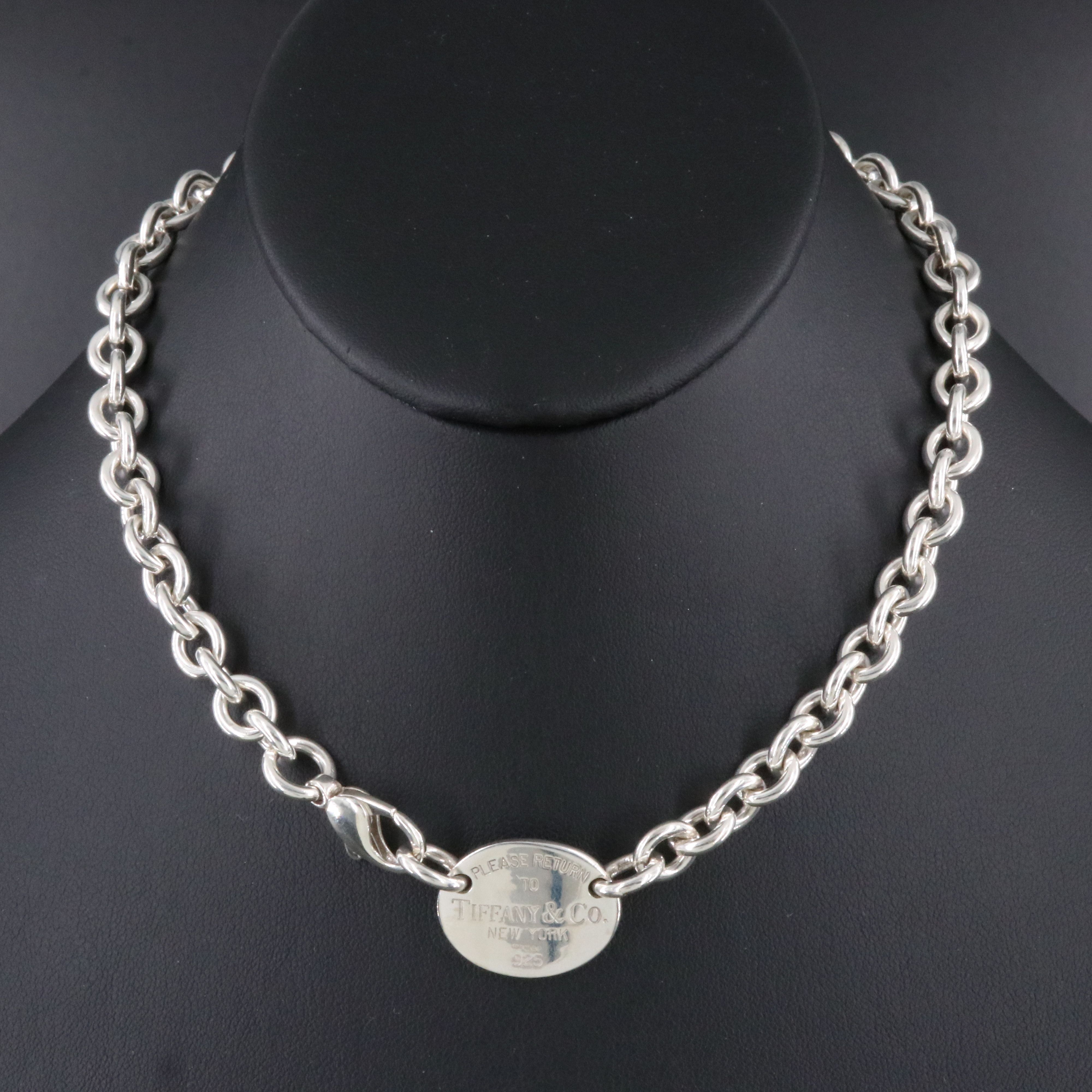 Tiffany & Co. Return to Tiffany Sterling Oval Tag Necklace