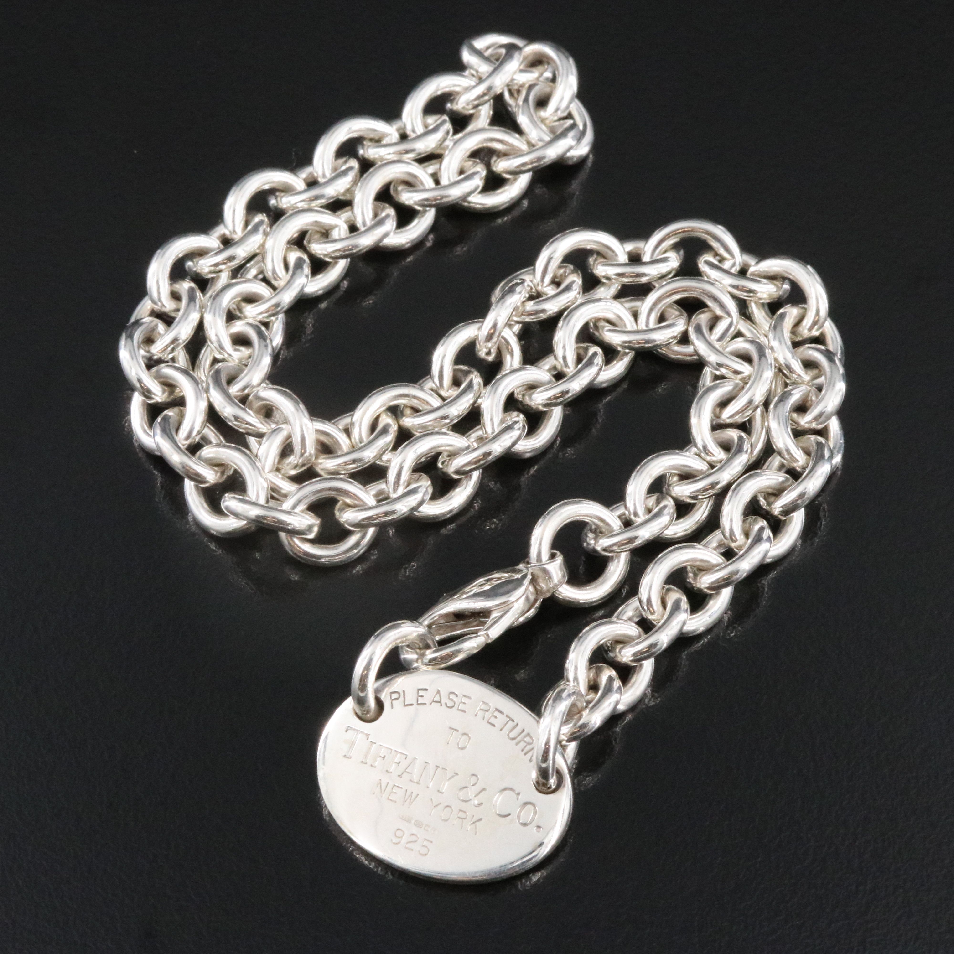 Tiffany & Co. Return to Tiffany Sterling Oval Tag Necklace