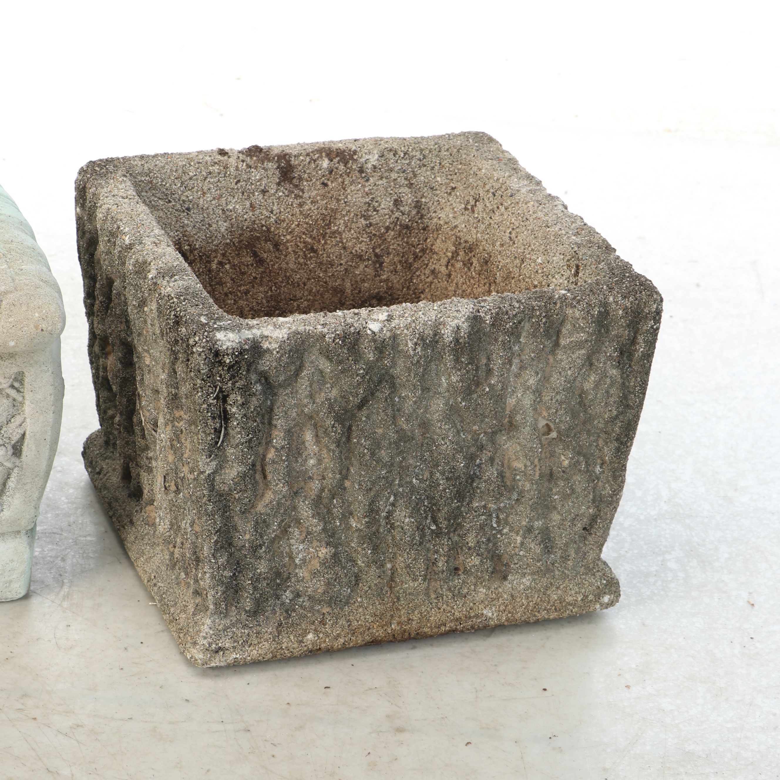 Outdoor Trellis Pattern Planter with Other Concrete Planter