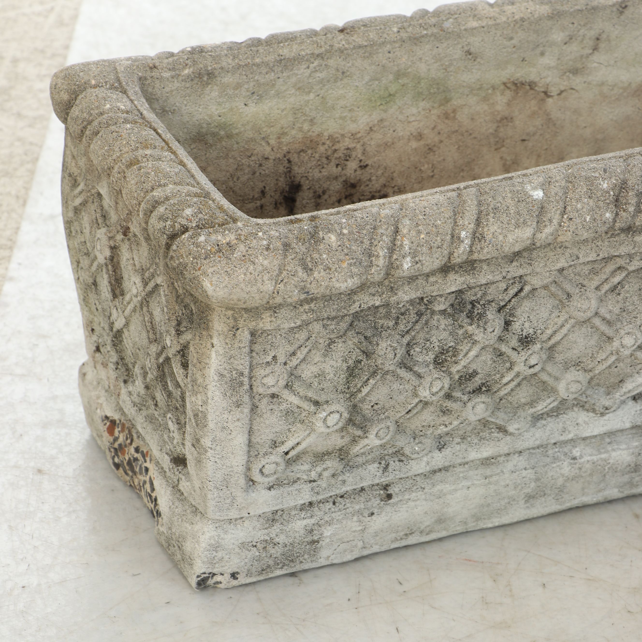 Outdoor Trellis Pattern Planter with Other Concrete Planter