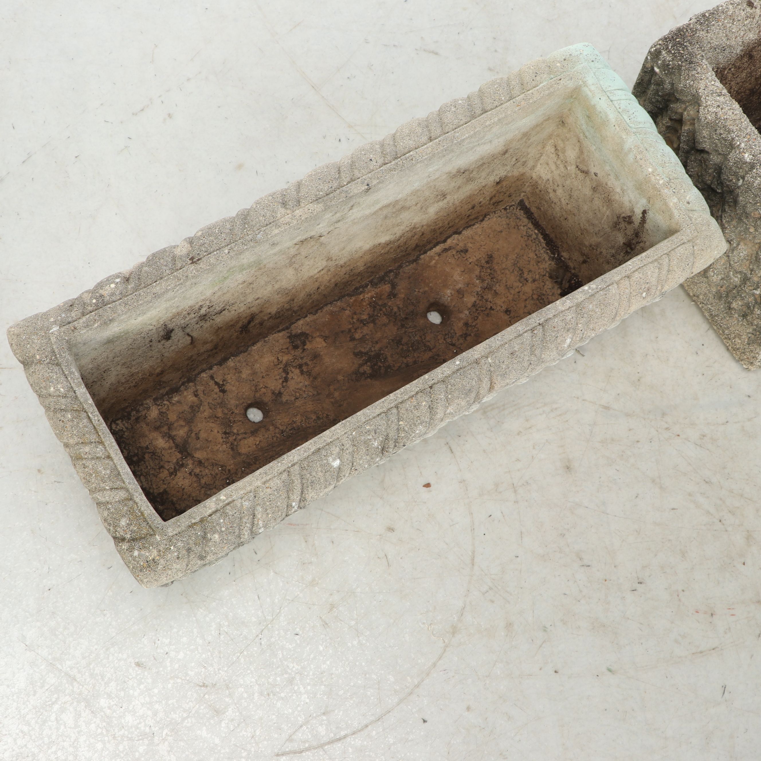 Outdoor Trellis Pattern Planter with Other Concrete Planter