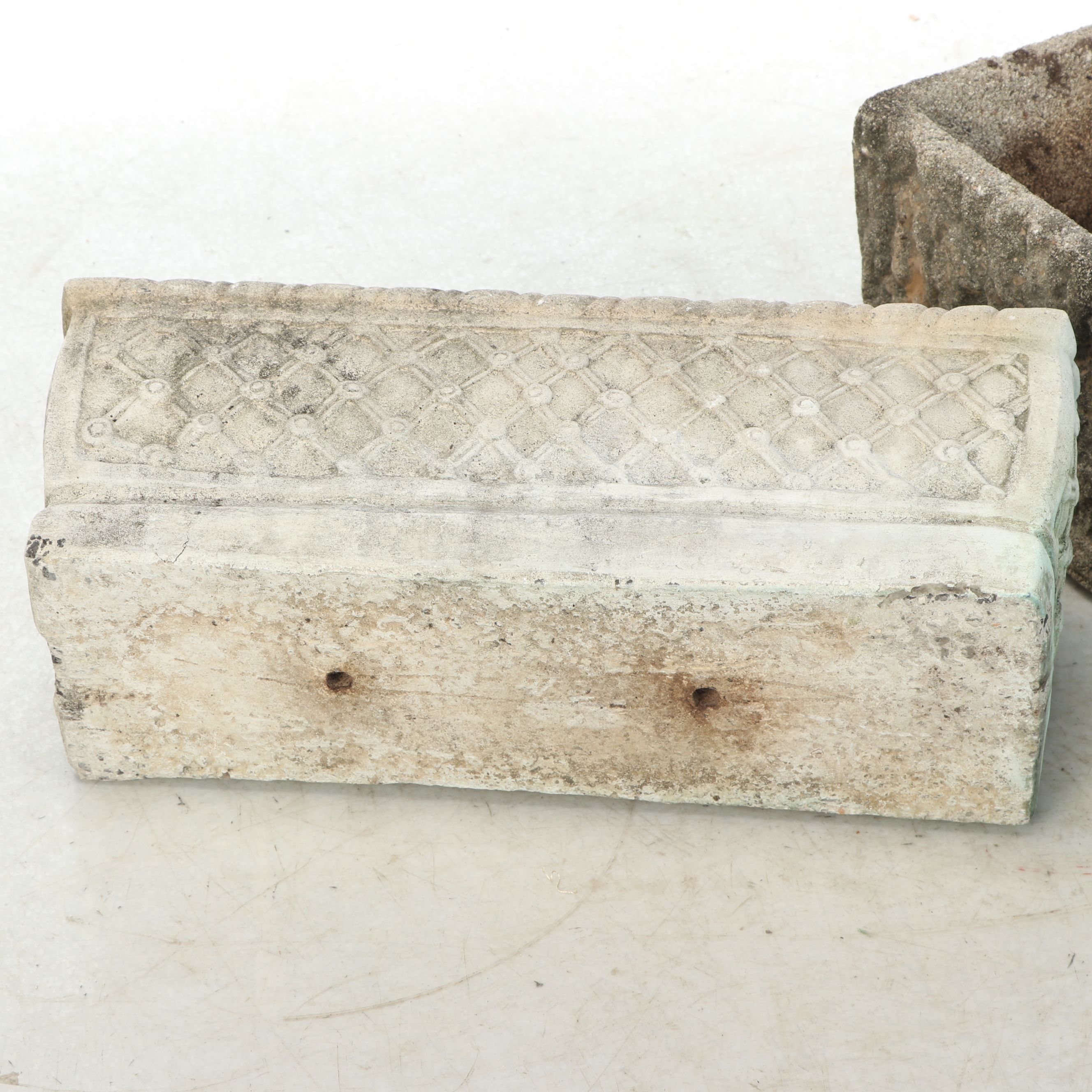 Outdoor Trellis Pattern Planter with Other Concrete Planter