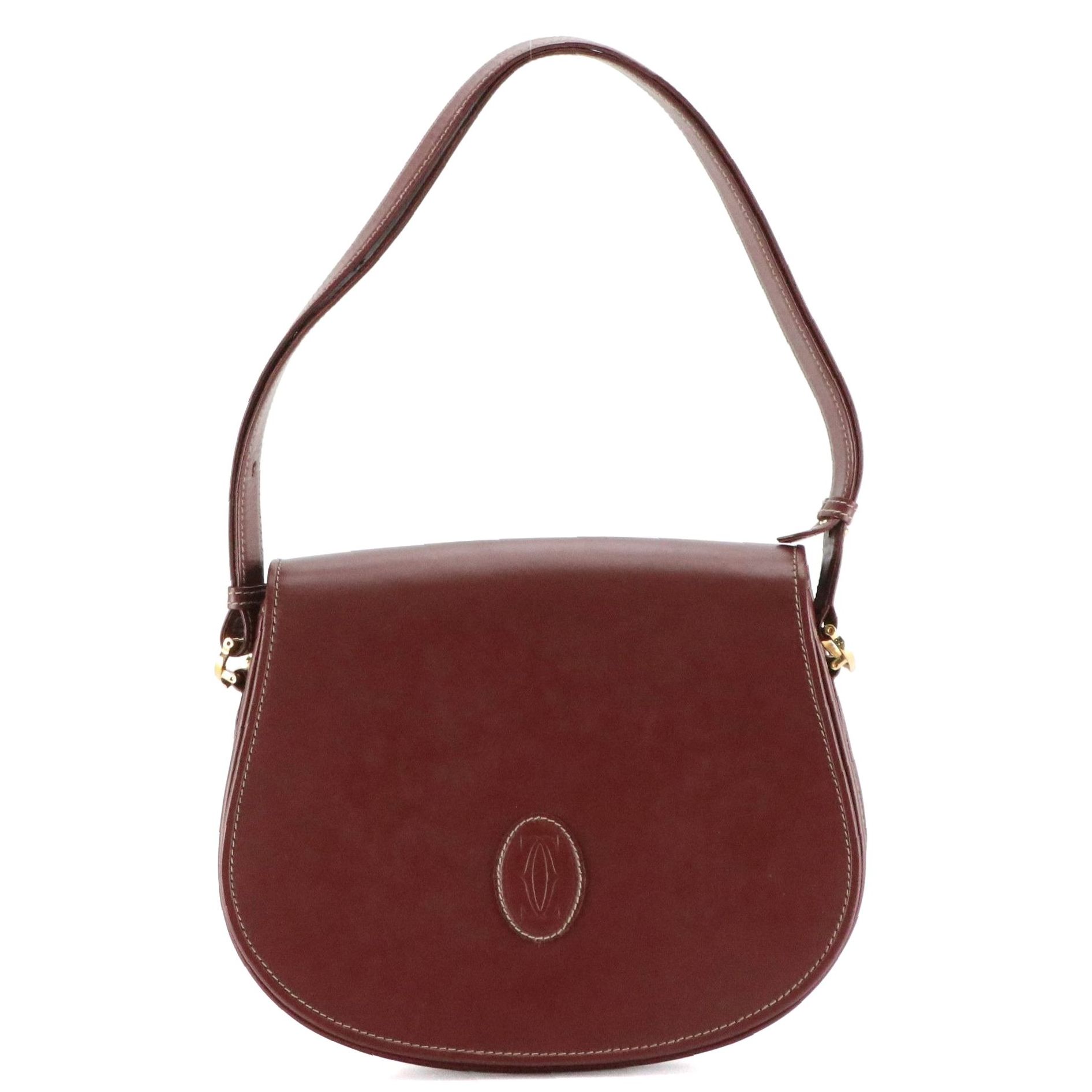 Cartier Must de Cartier Shoulder Bag in Bordeaux Leather