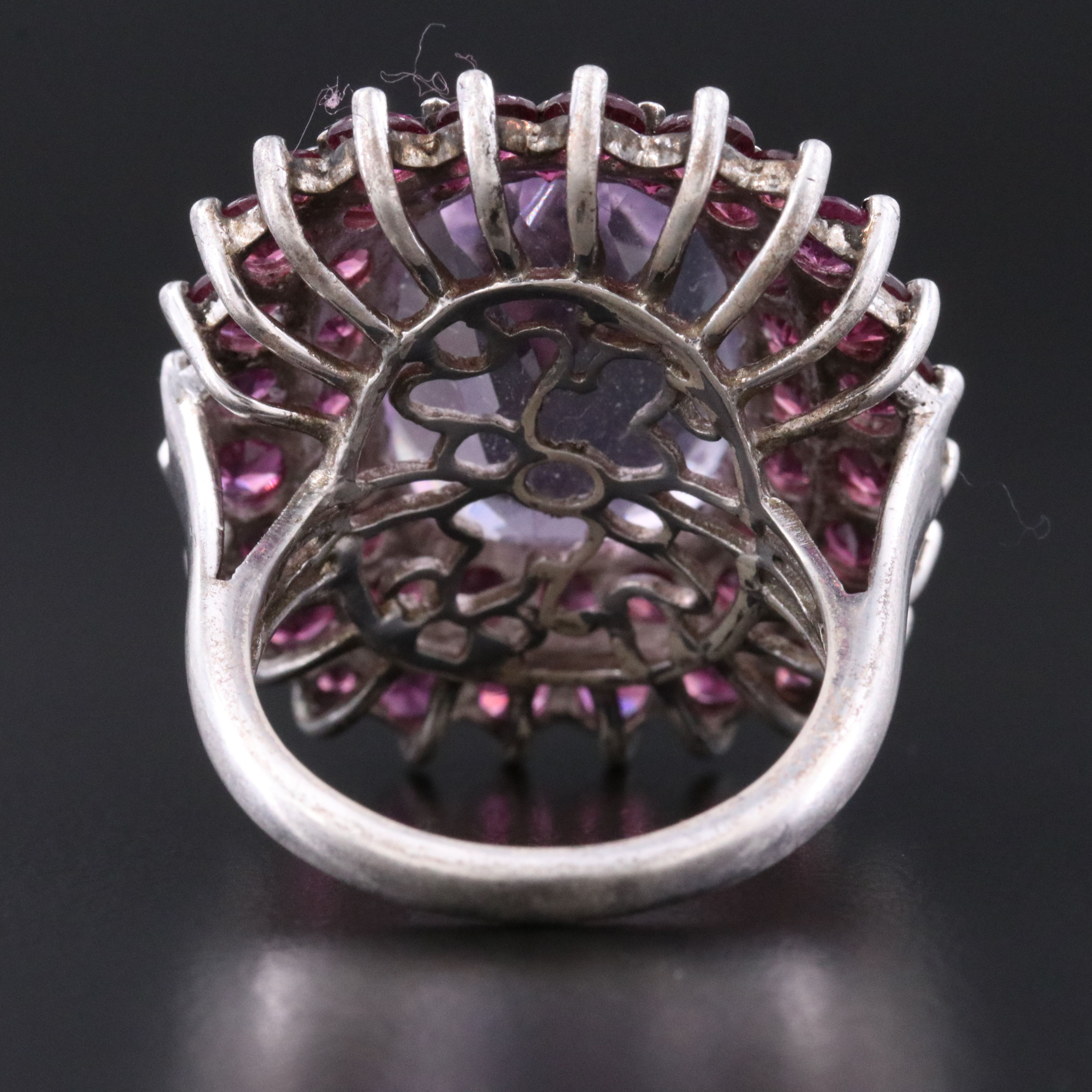Sterling Amethyst and Rhodolite Ring