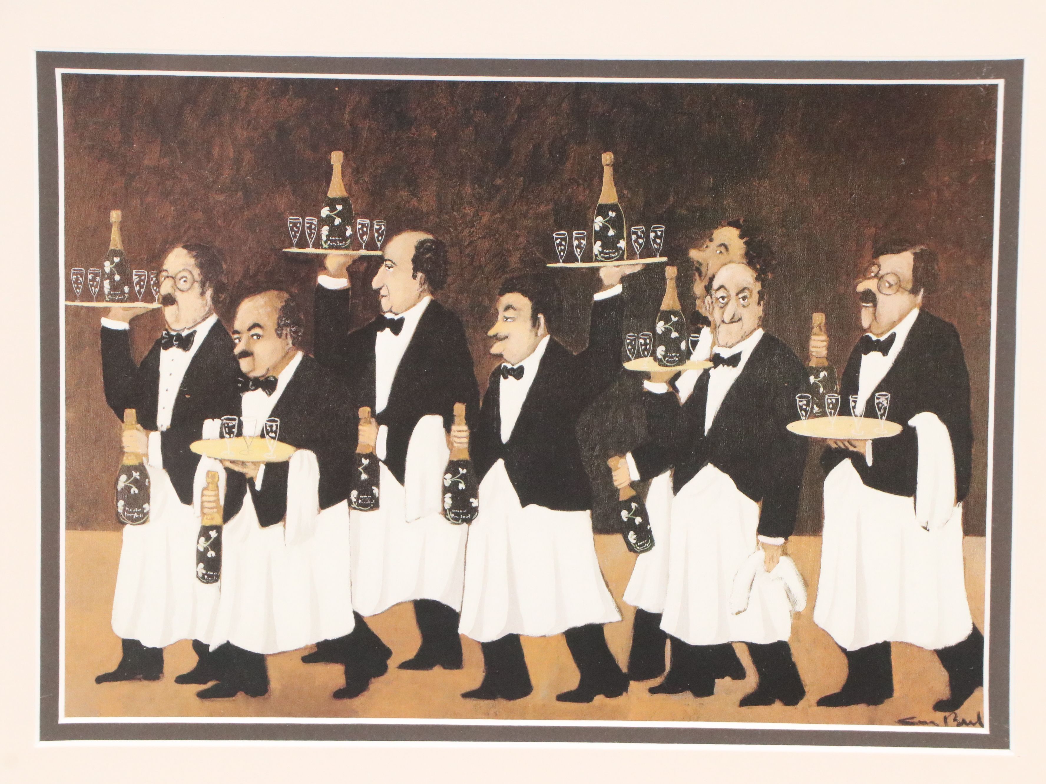 After Guy Buffet Offset Lithos of Restaurant Waiters, Late 20th to 21st C.