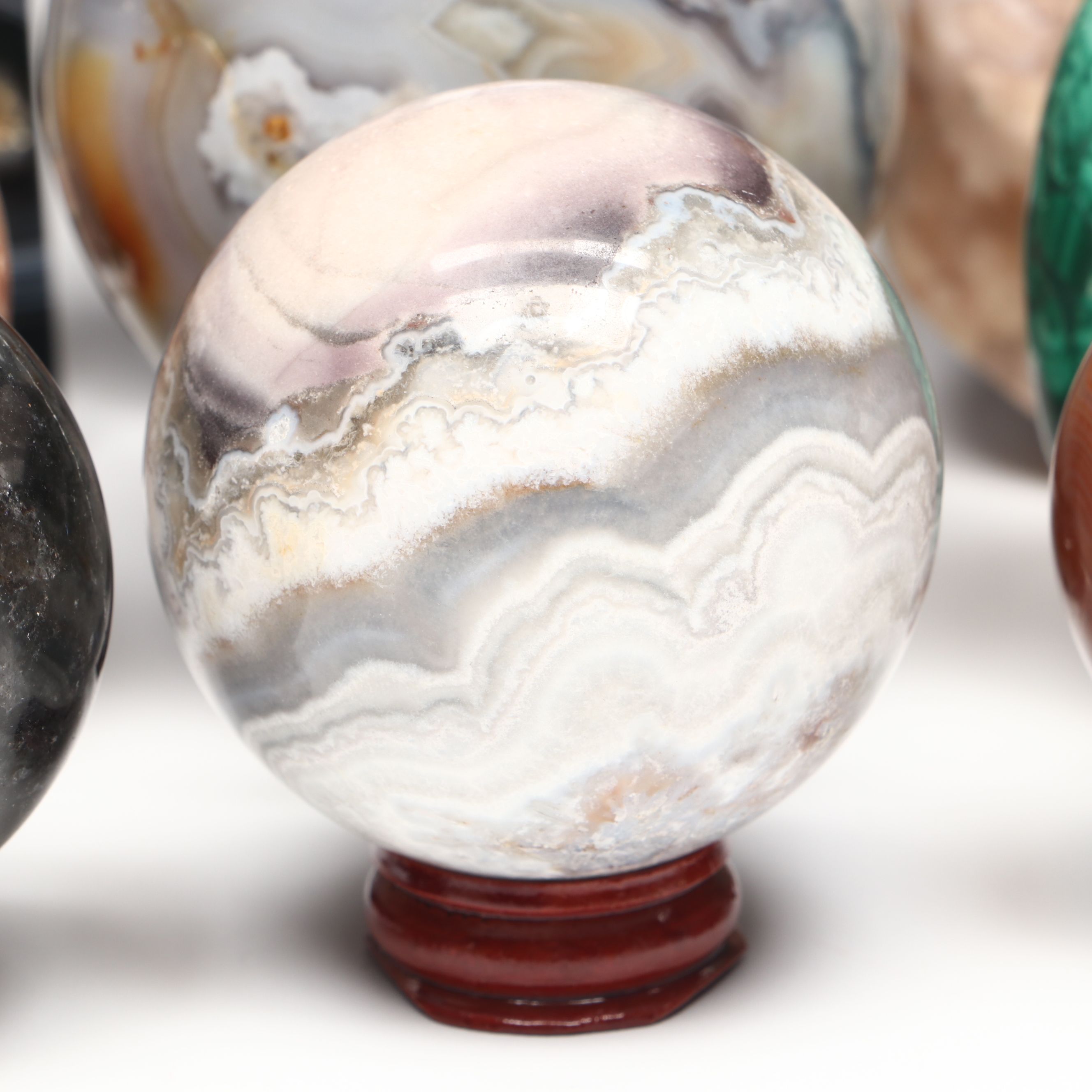 Red Agate Geode, Flower Agate, and More Polished Specimens