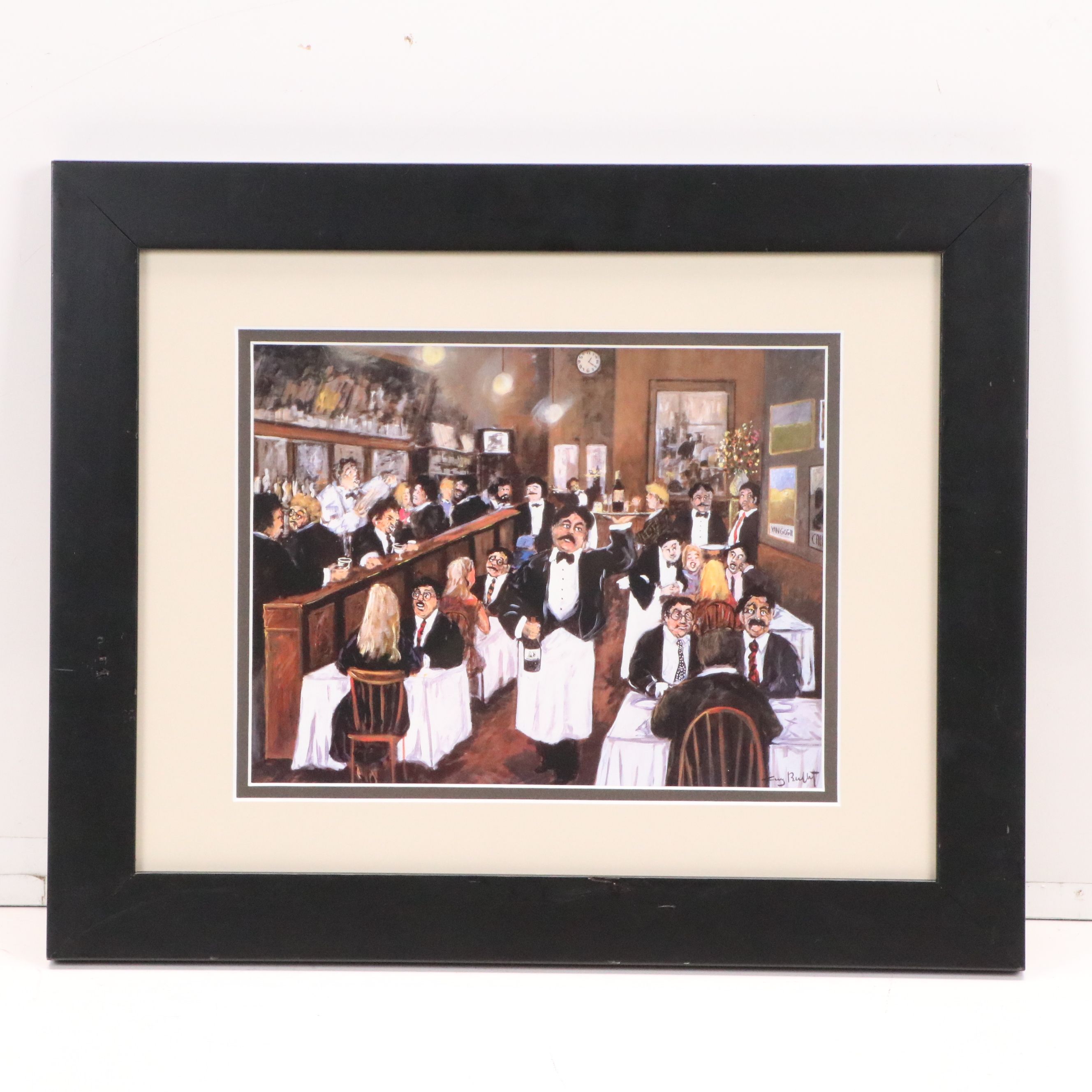 After Guy Buffet Offset Lithos of Restaurant Waiters, Late 20th to 21st C.