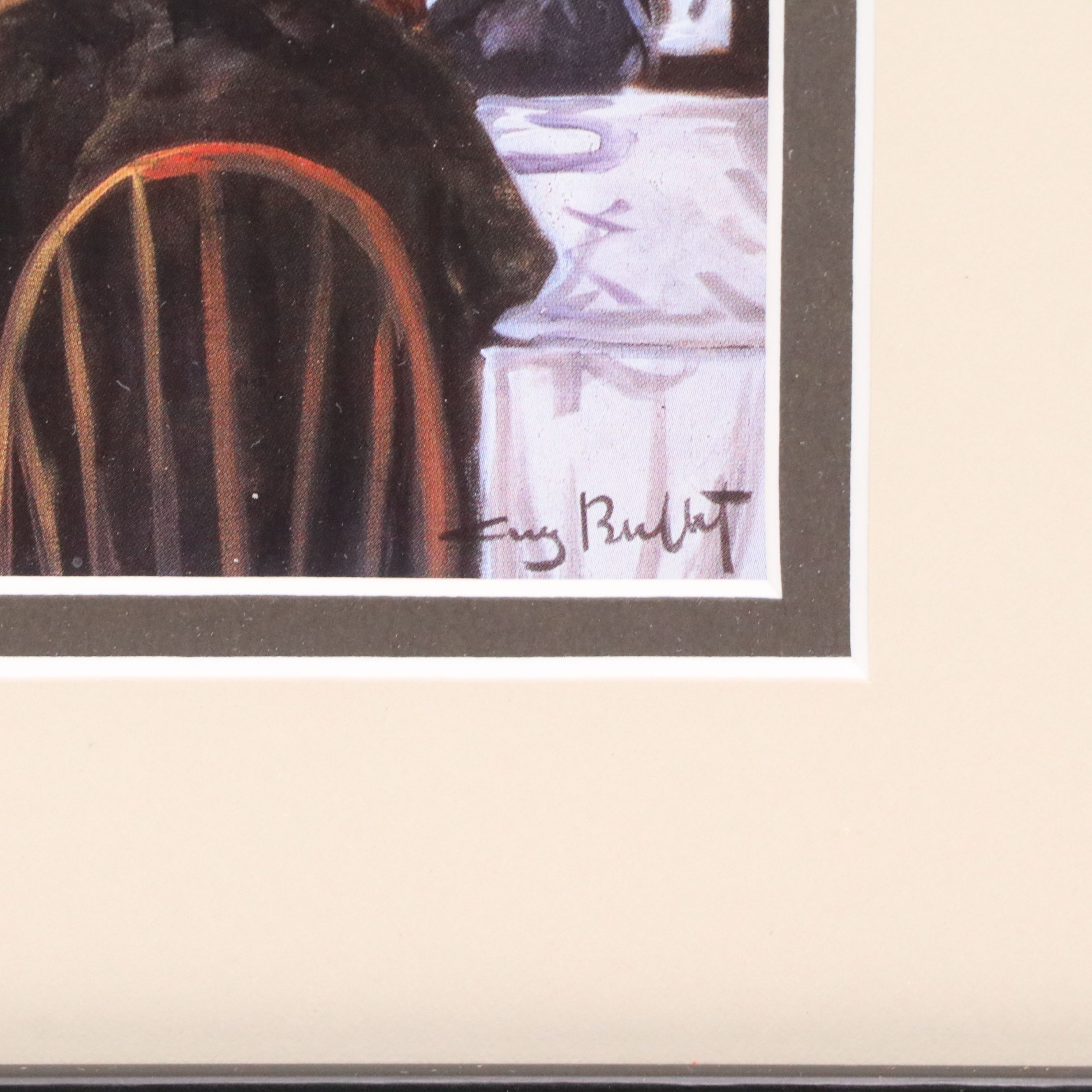 After Guy Buffet Offset Lithos of Restaurant Waiters, Late 20th to 21st C.