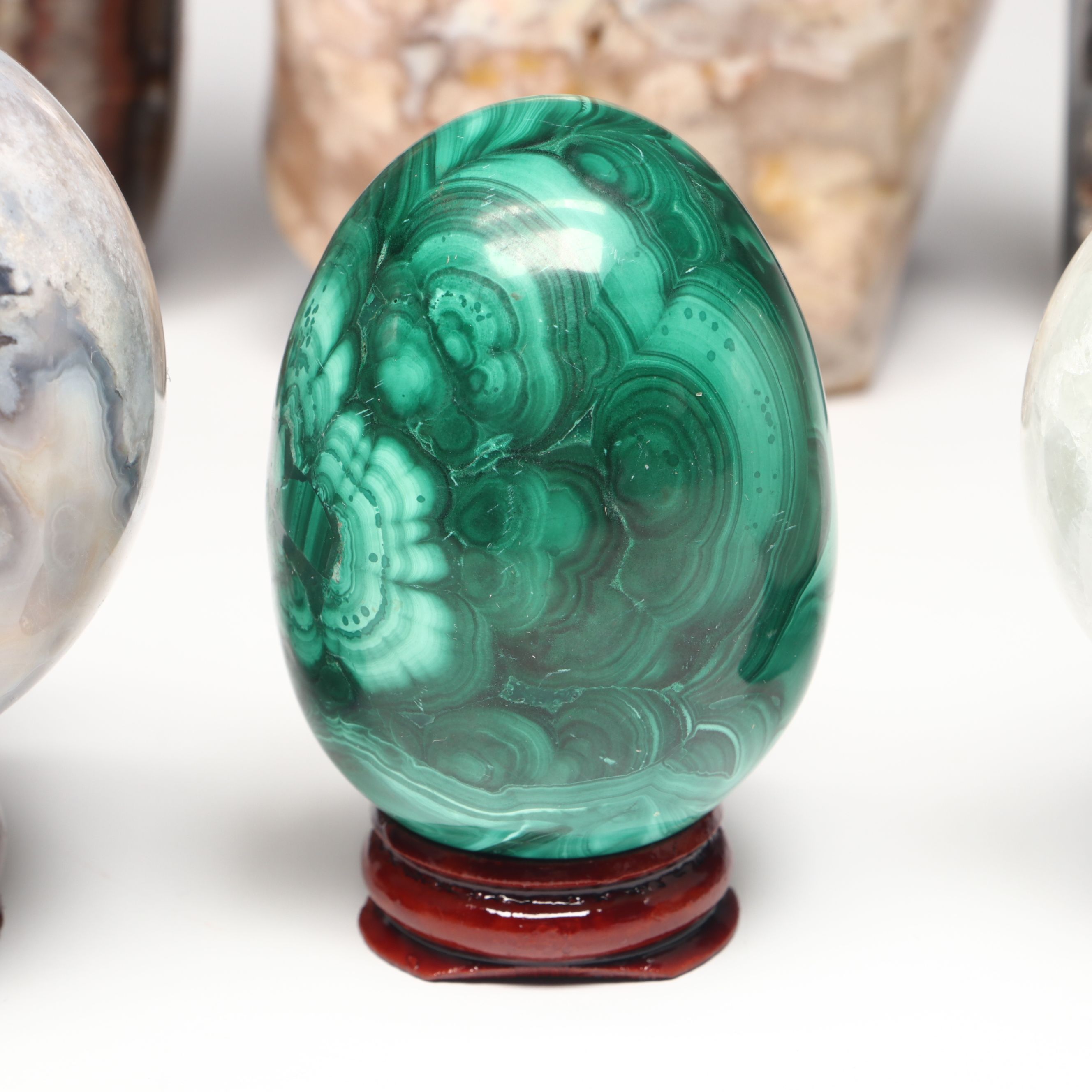 Red Agate Geode, Flower Agate, and More Polished Specimens