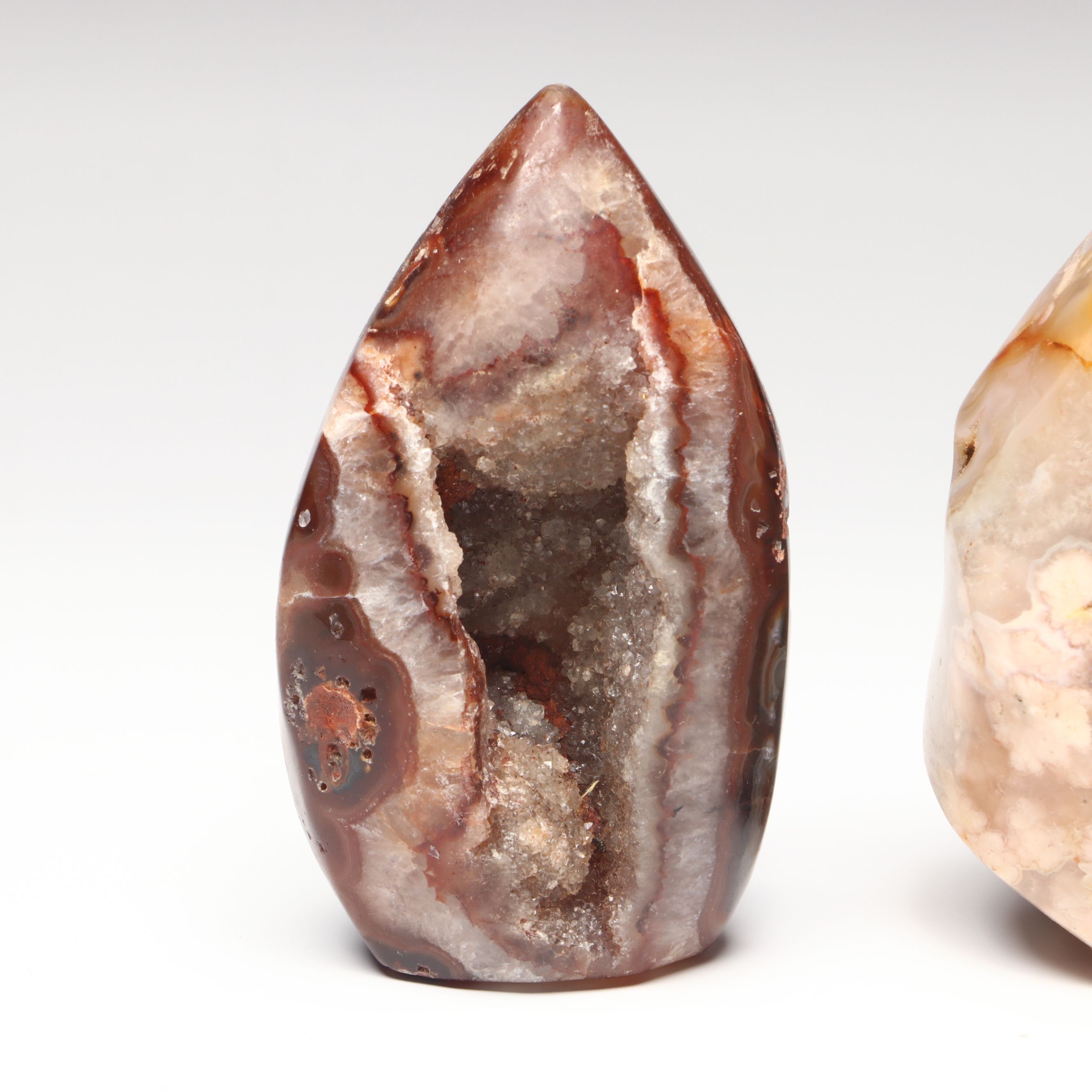 Red Agate Geode, Flower Agate, and More Polished Specimens