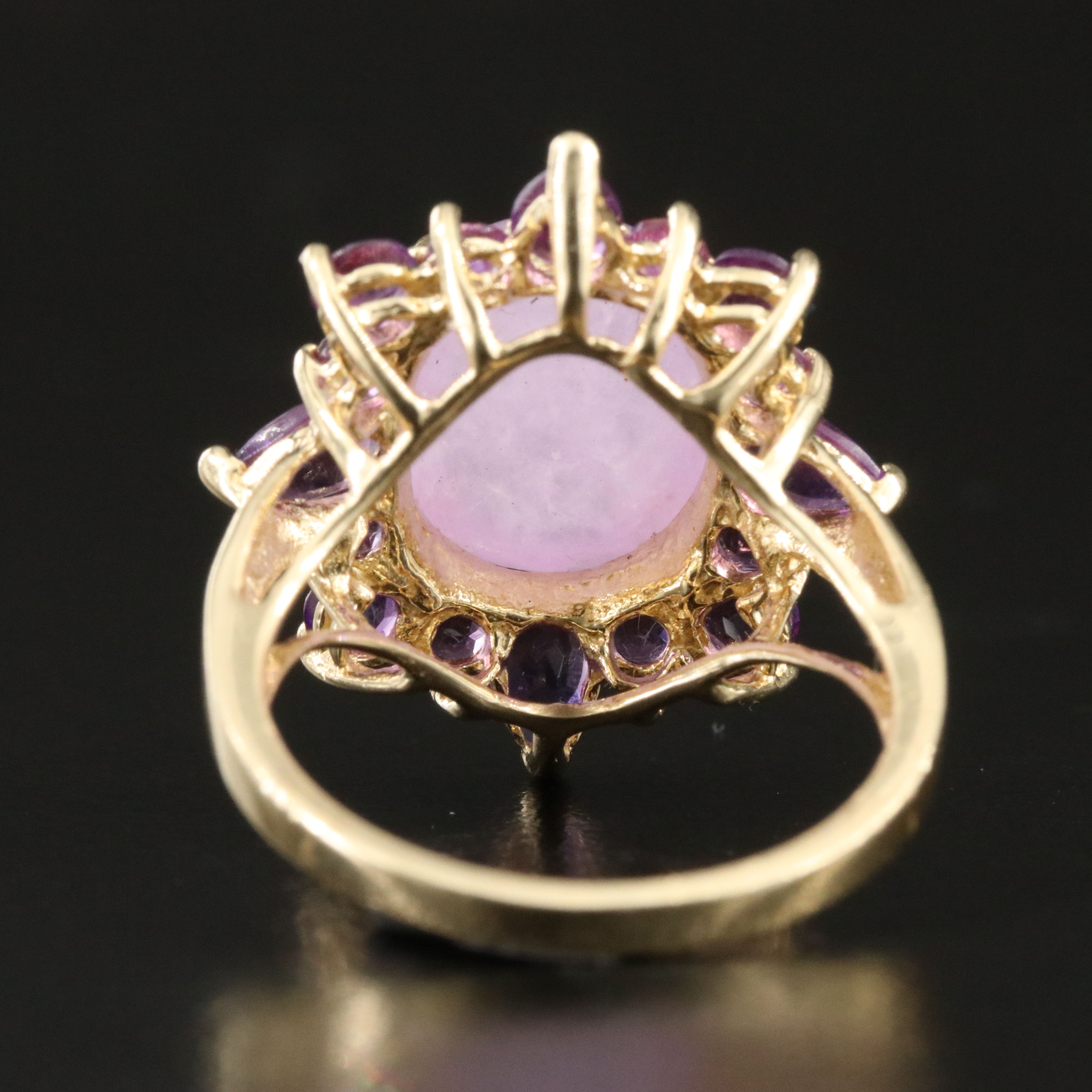 14K Jadeite and Amethyst Ring