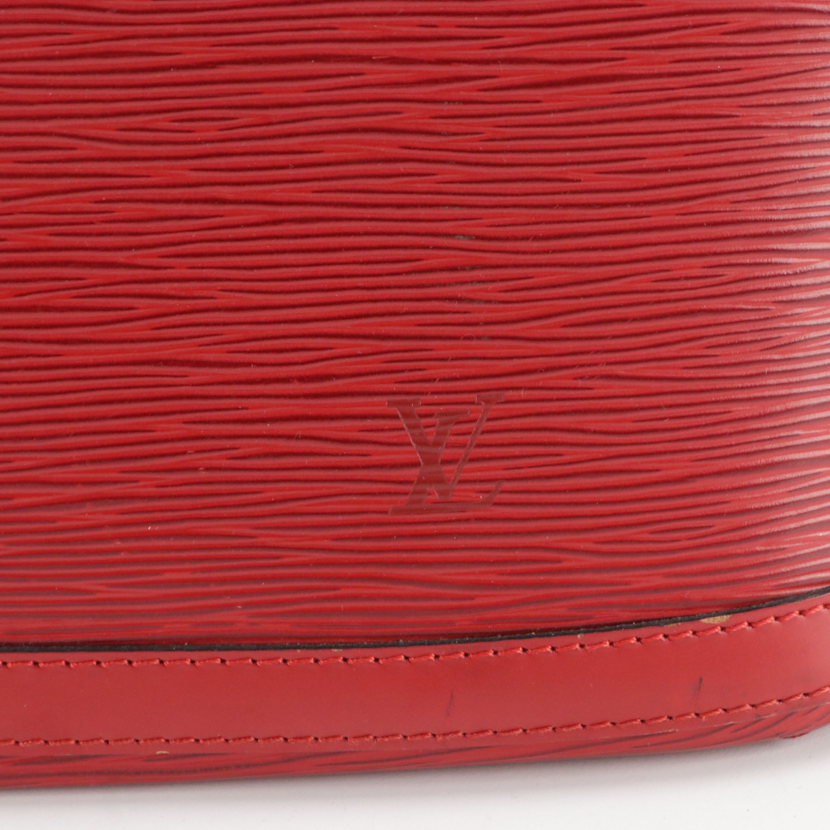 Louis Vuitton Lussac Shoulder Bag in Red Epi and Smooth Leather