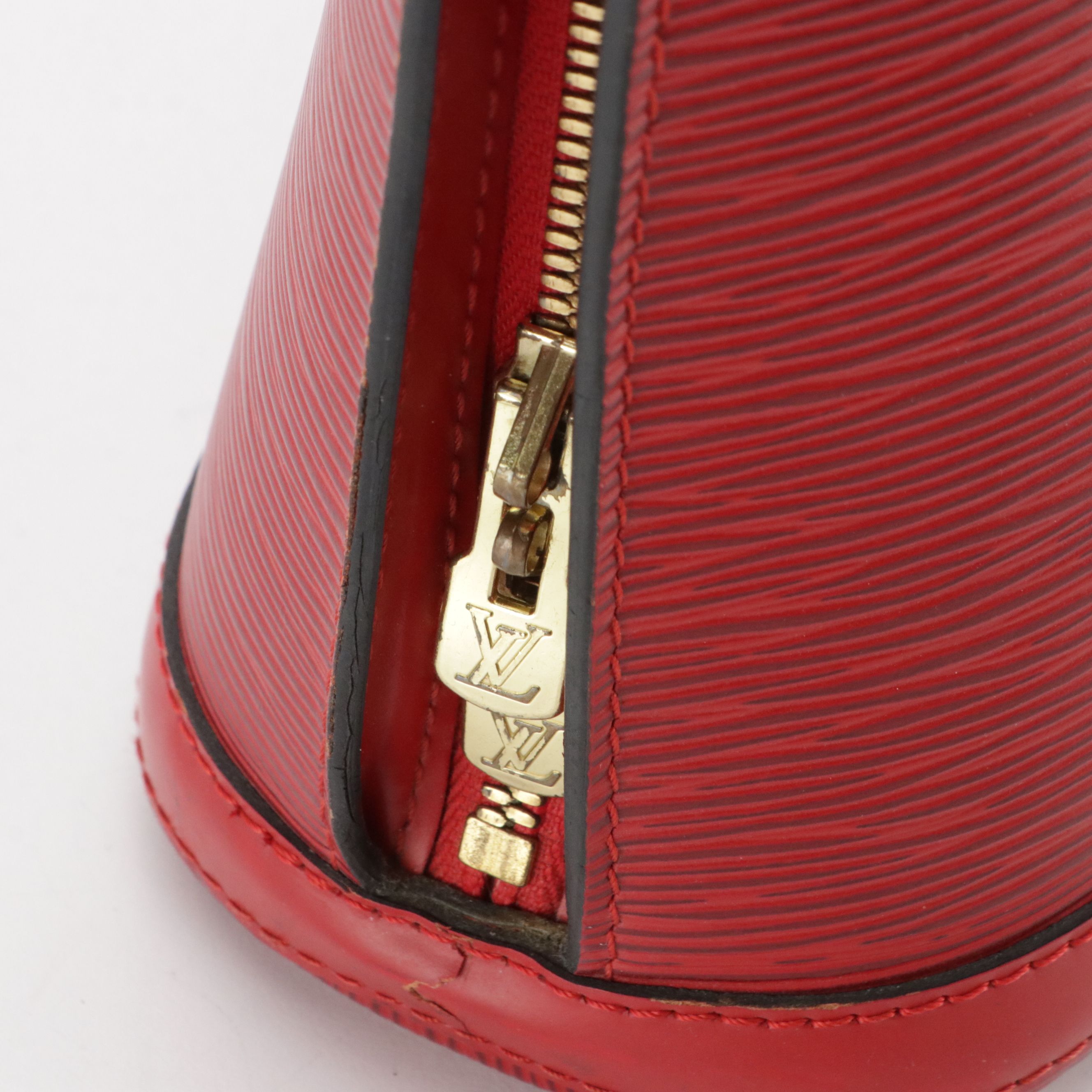 Louis Vuitton Lussac Shoulder Bag in Red Epi and Smooth Leather