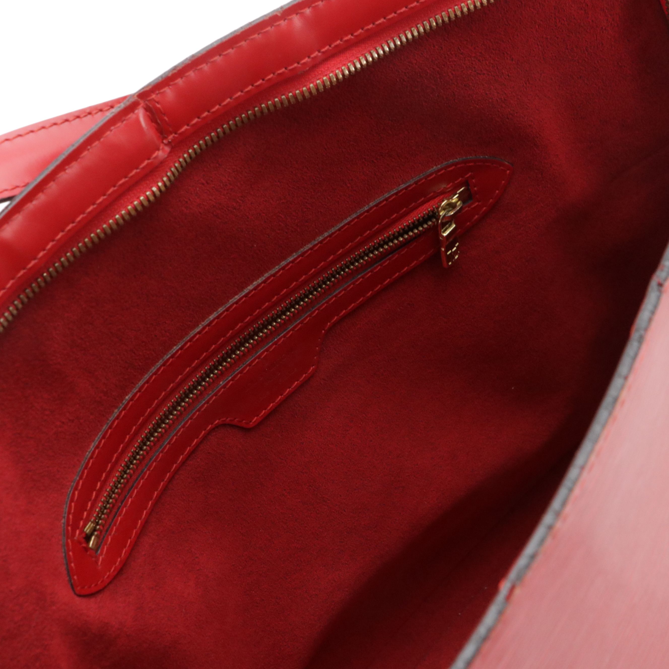 Louis Vuitton Lussac Shoulder Bag in Red Epi and Smooth Leather