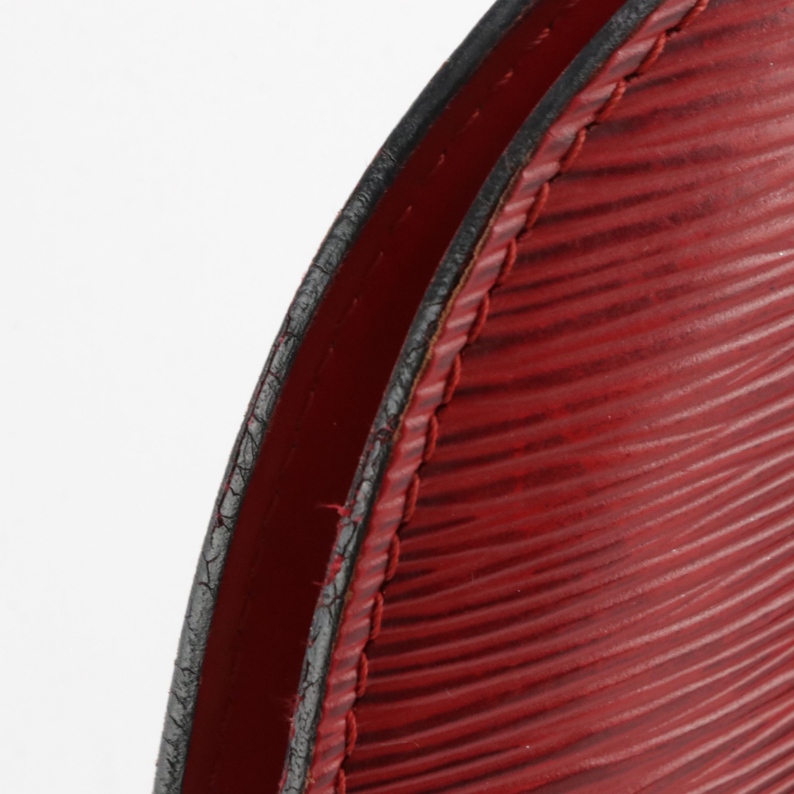 Louis Vuitton Lussac Shoulder Bag in Red Epi and Smooth Leather