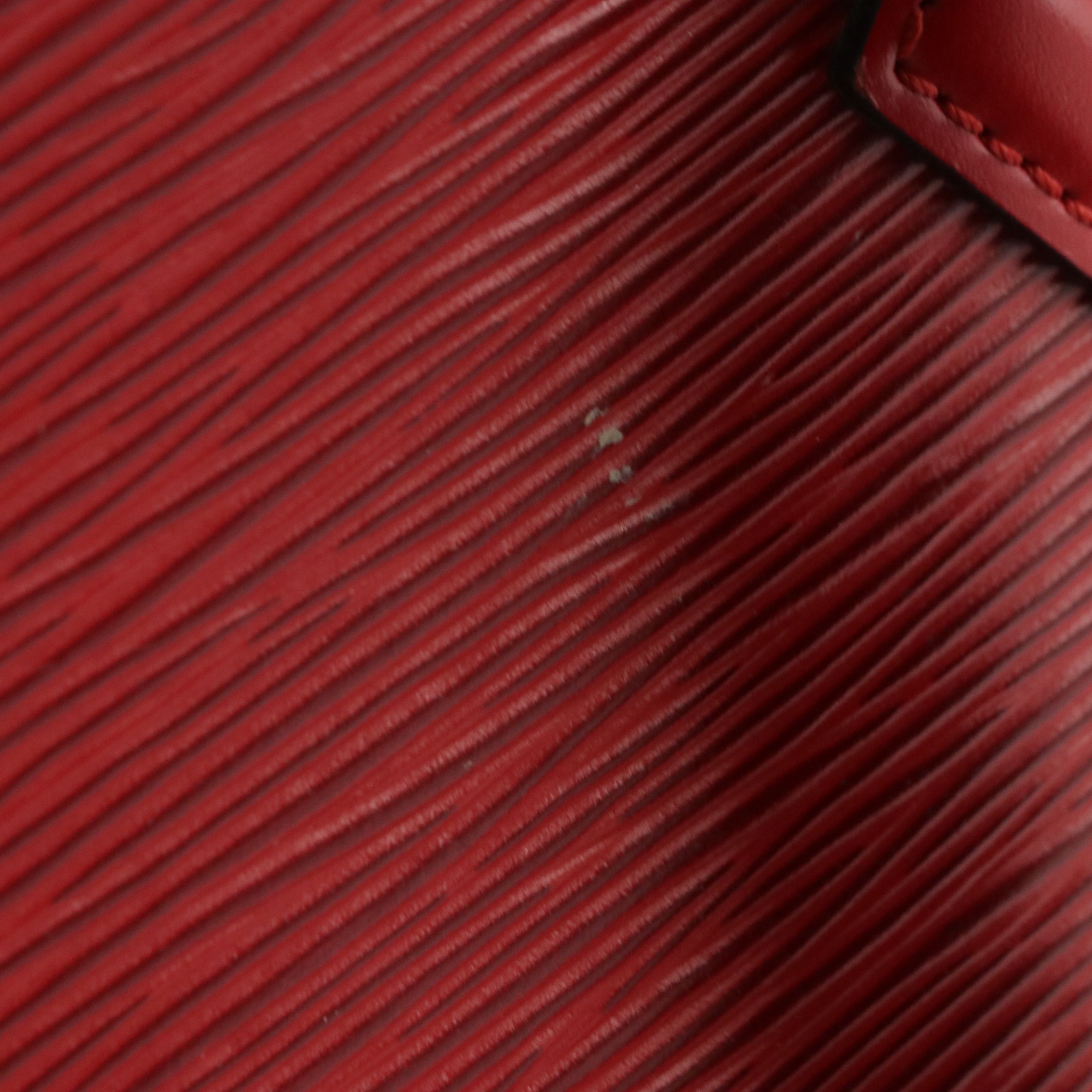 Louis Vuitton Lussac Shoulder Bag in Red Epi and Smooth Leather