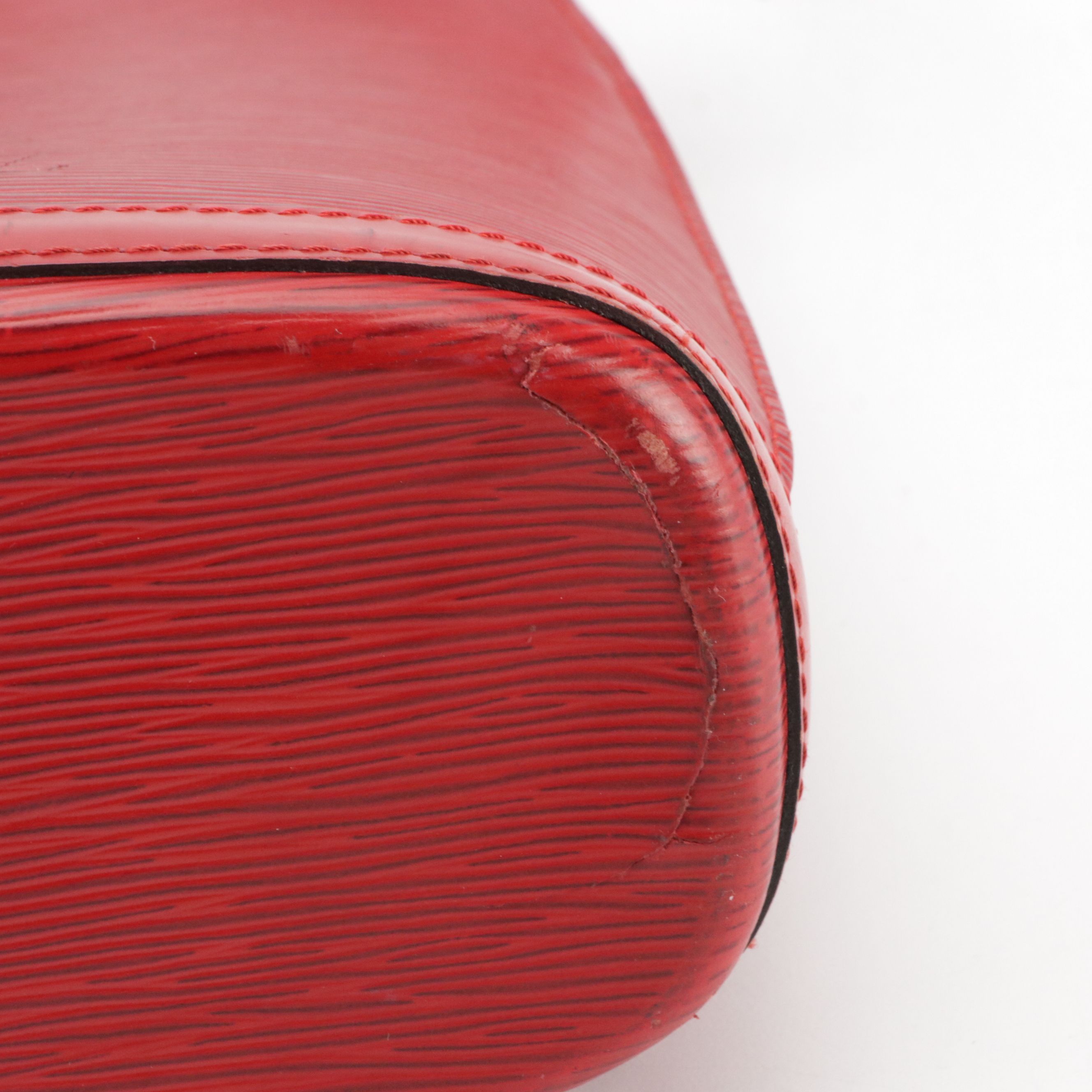 Louis Vuitton Lussac Shoulder Bag in Red Epi and Smooth Leather
