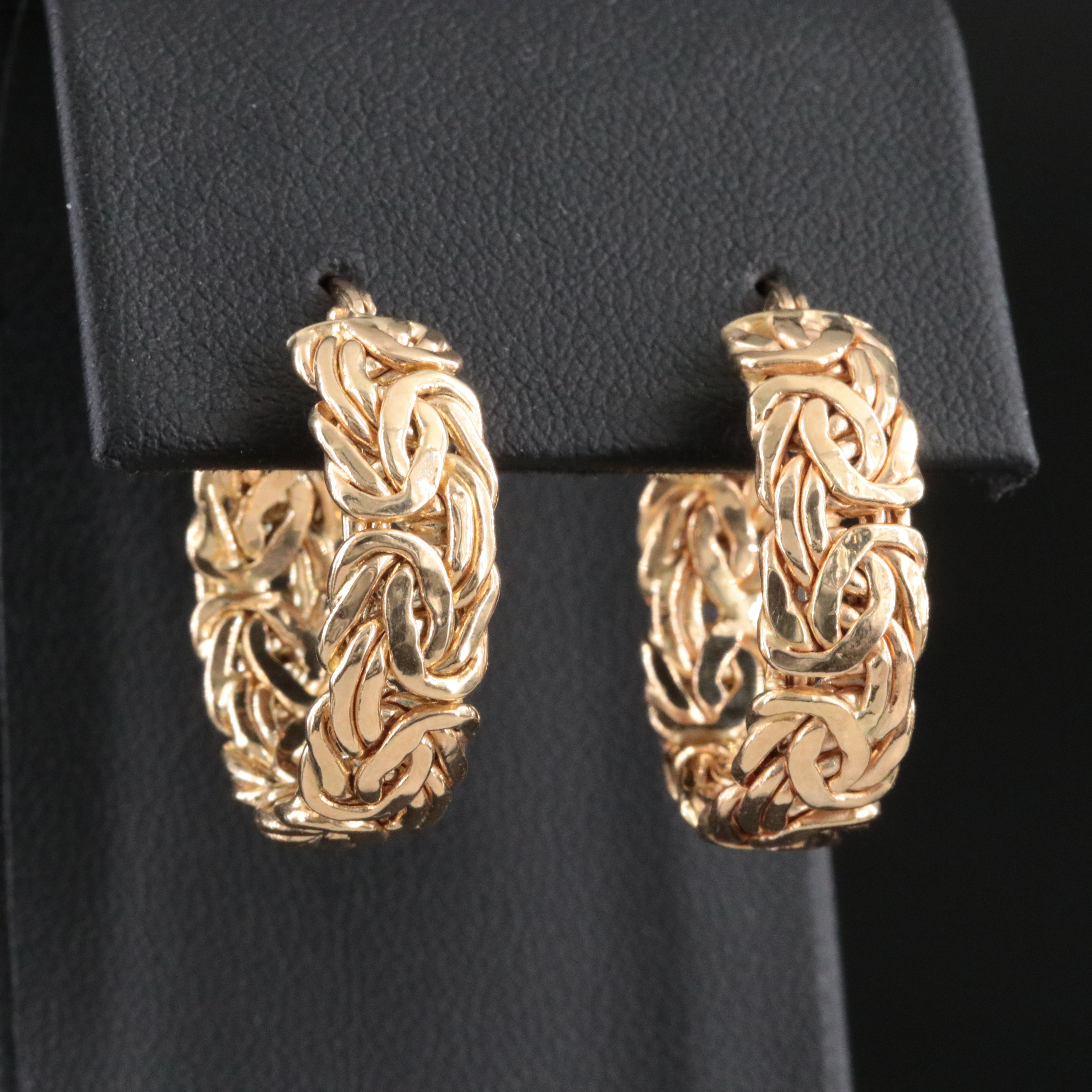 14K Byzantine Hoop Earrings