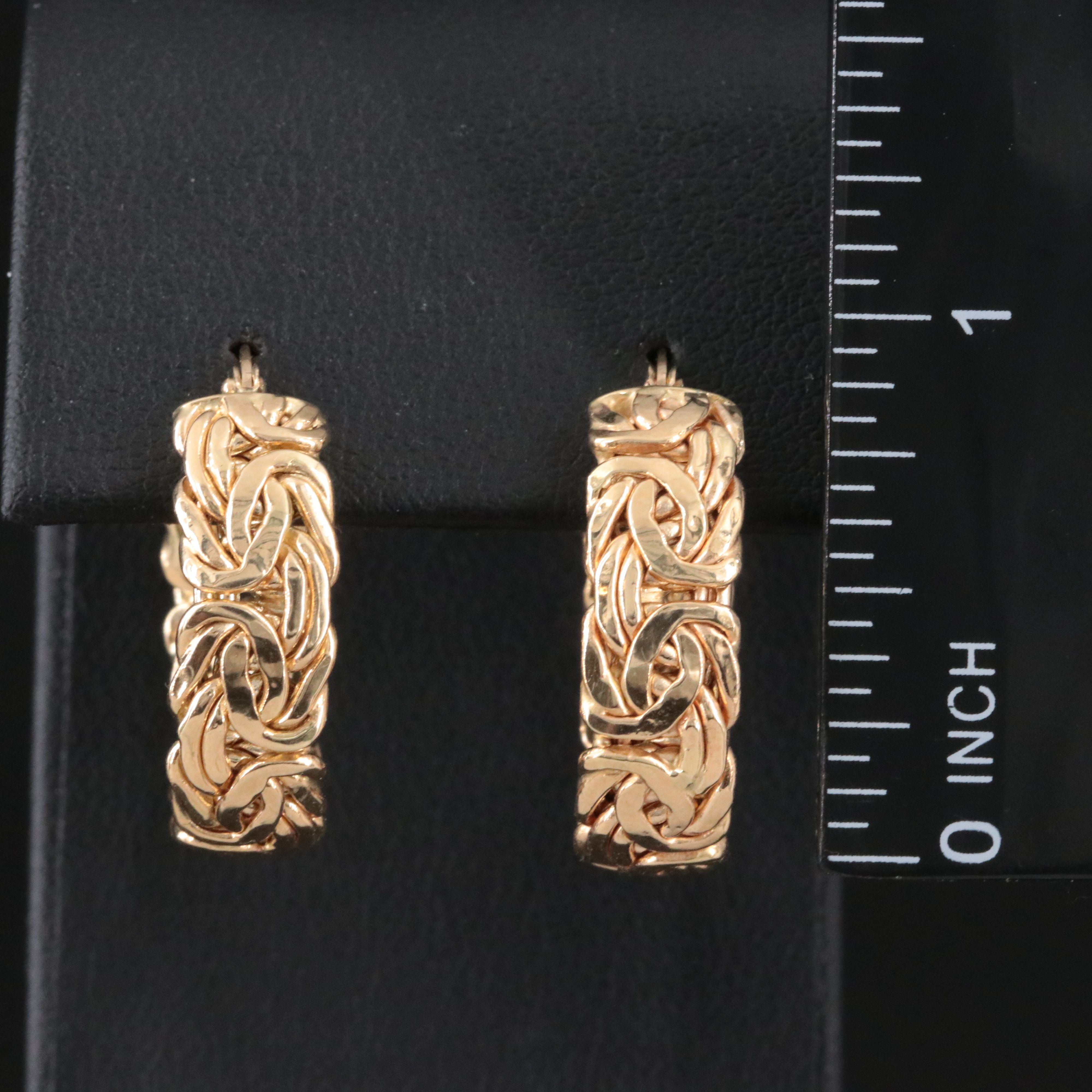 14K Byzantine Hoop Earrings