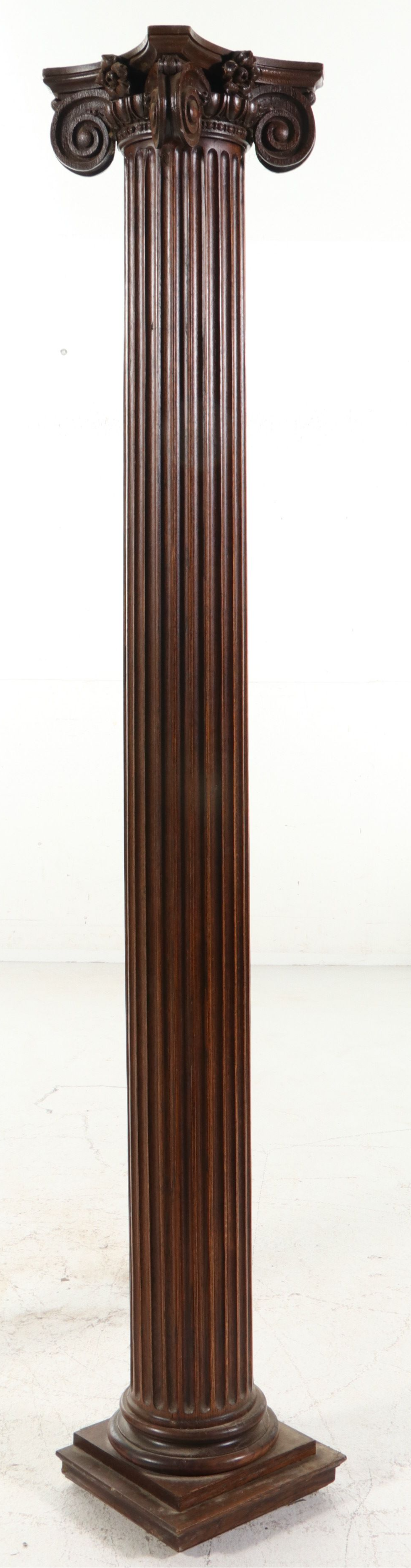 Pair of Victorian Neoclassical Style Carved Oak Pillars