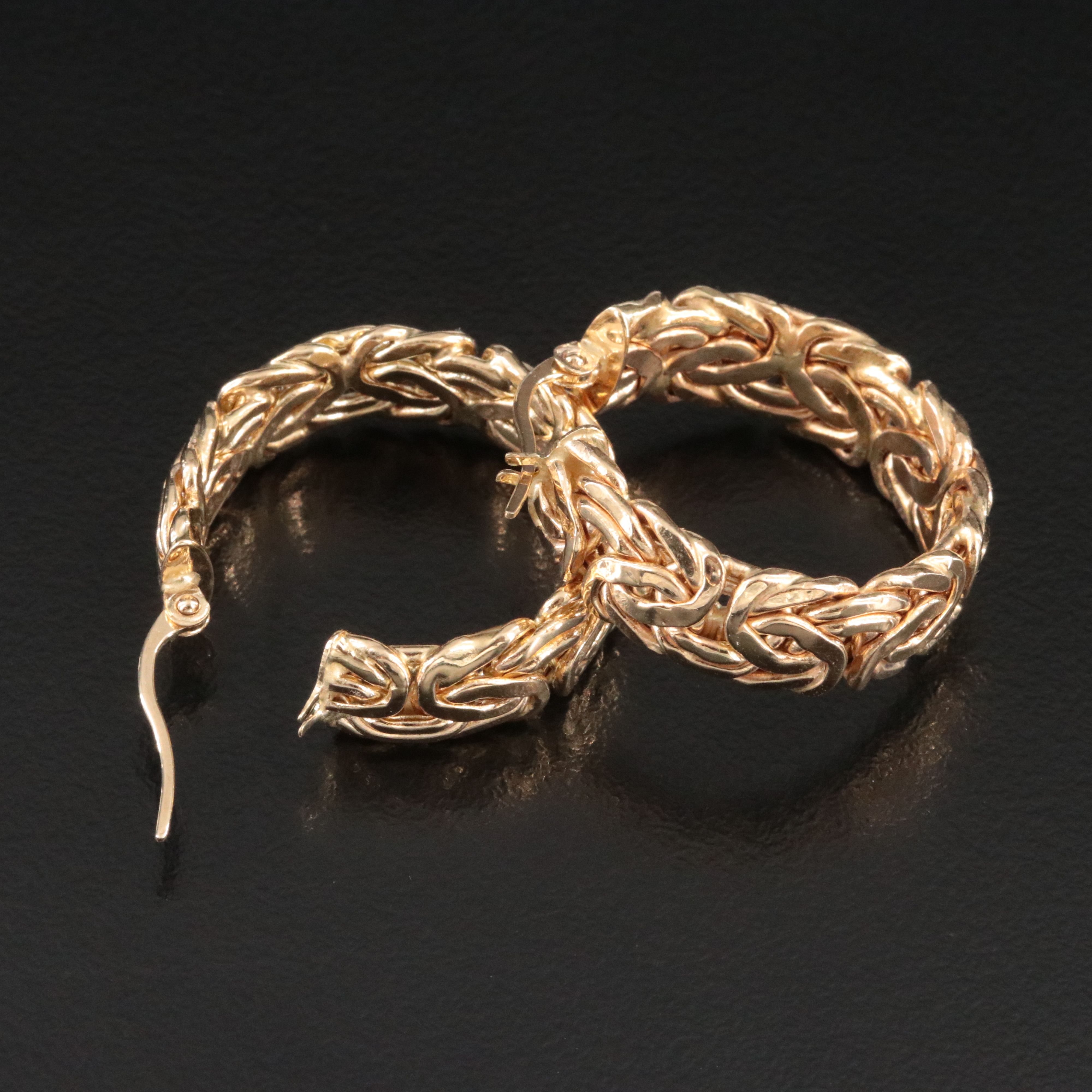 14K Byzantine Hoop Earrings