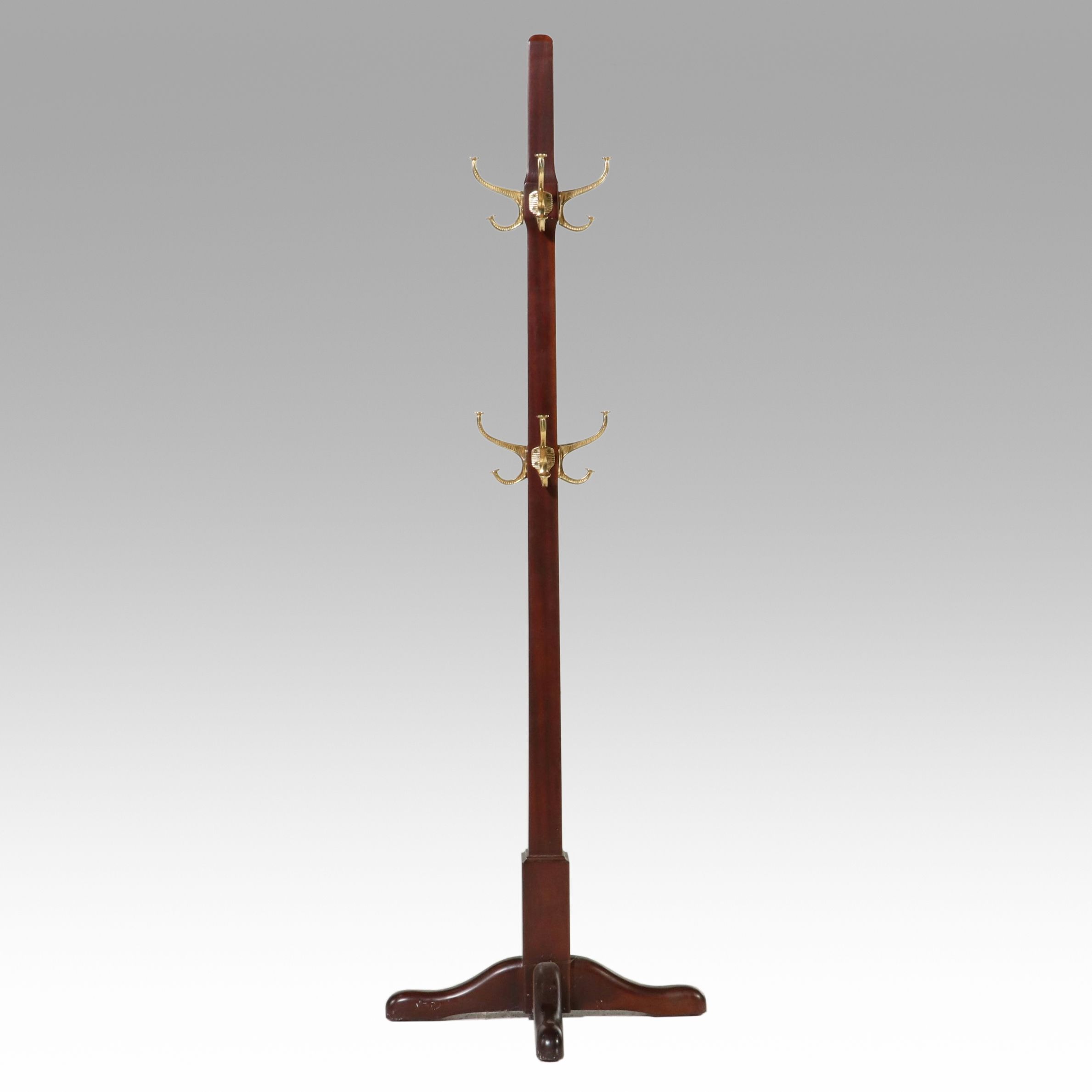 Transitional Style Mahogany Finish Hall Tree, Late 20th Century