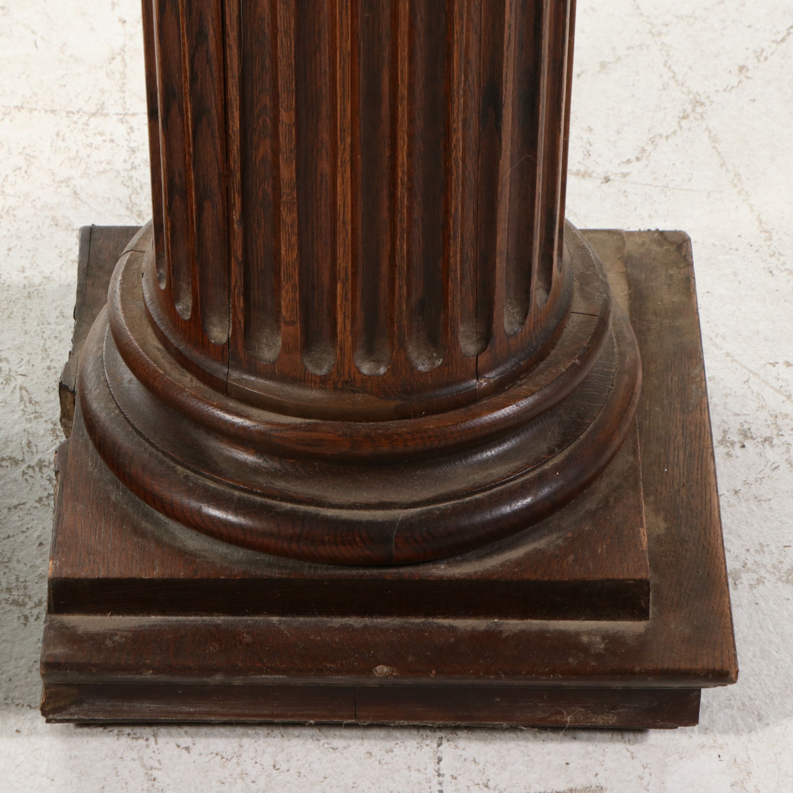 Pair of Victorian Neoclassical Style Carved Oak Pillars