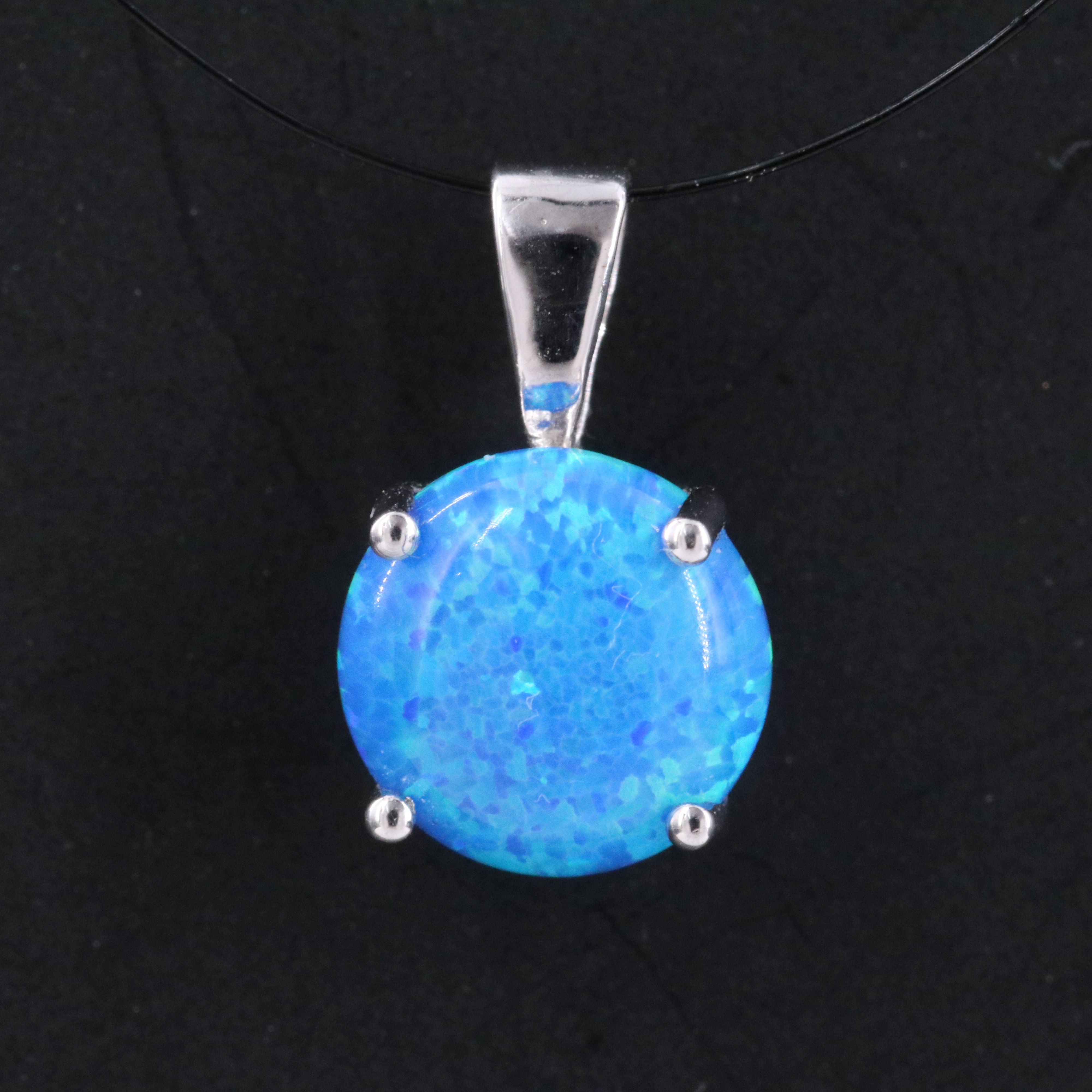 14K Opal Solitaire Pendant