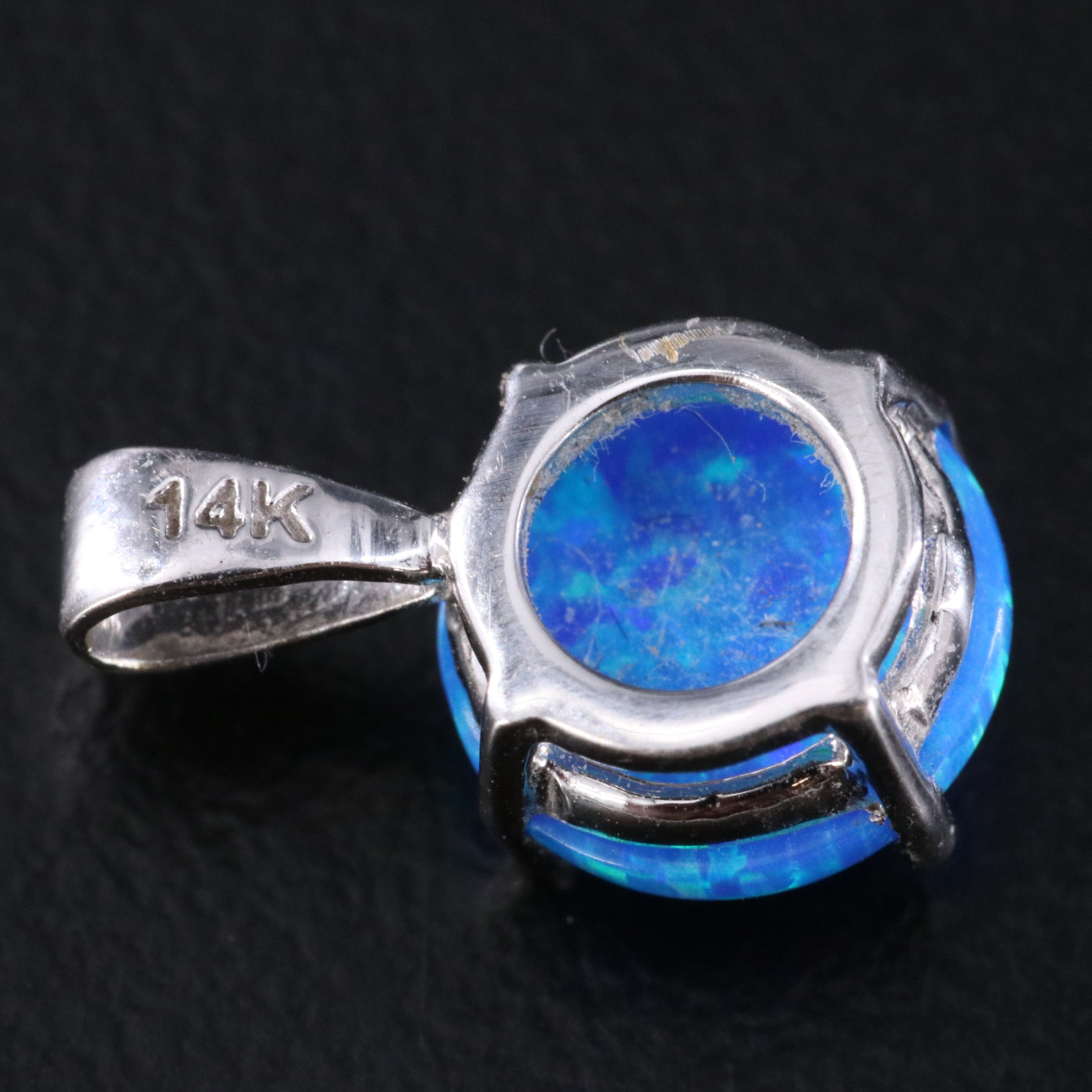 14K Opal Solitaire Pendant